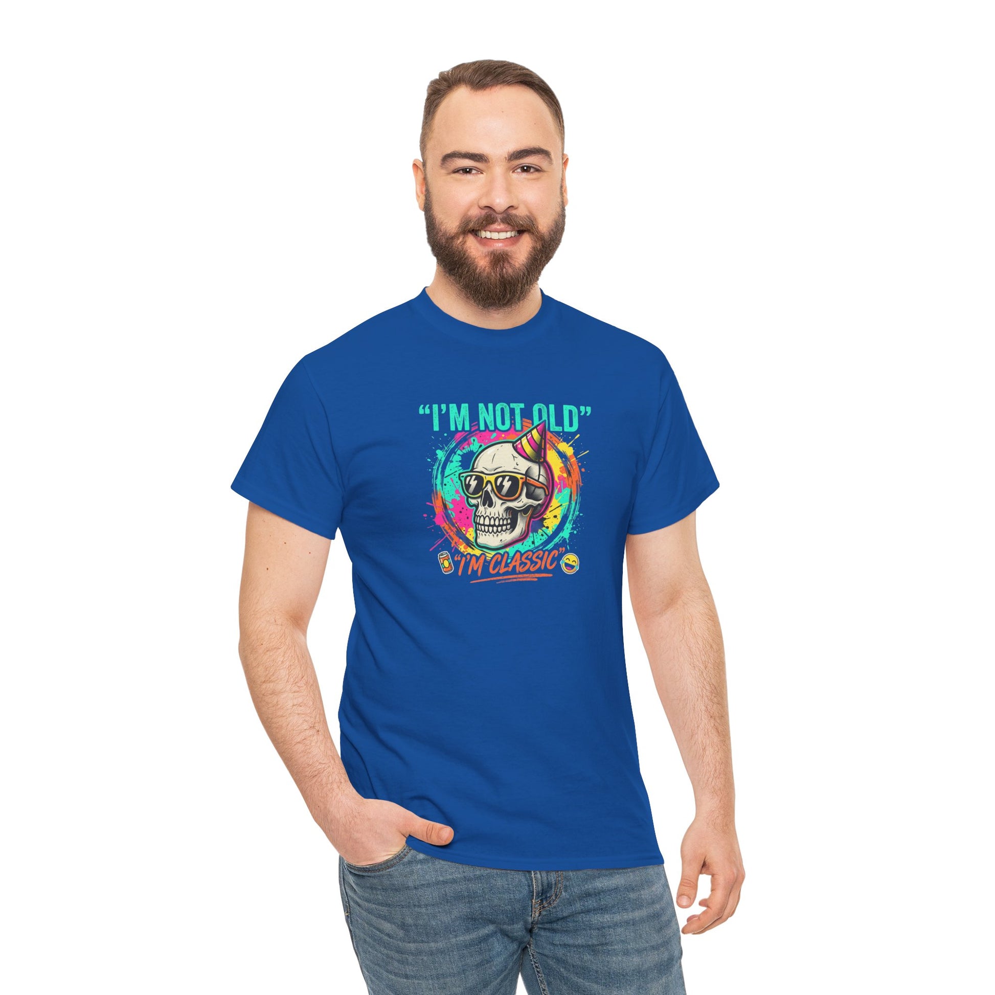 Vintage Skull Tee - "I'm Not Old, I'm Classic" Retro Skull Birthday Shirt