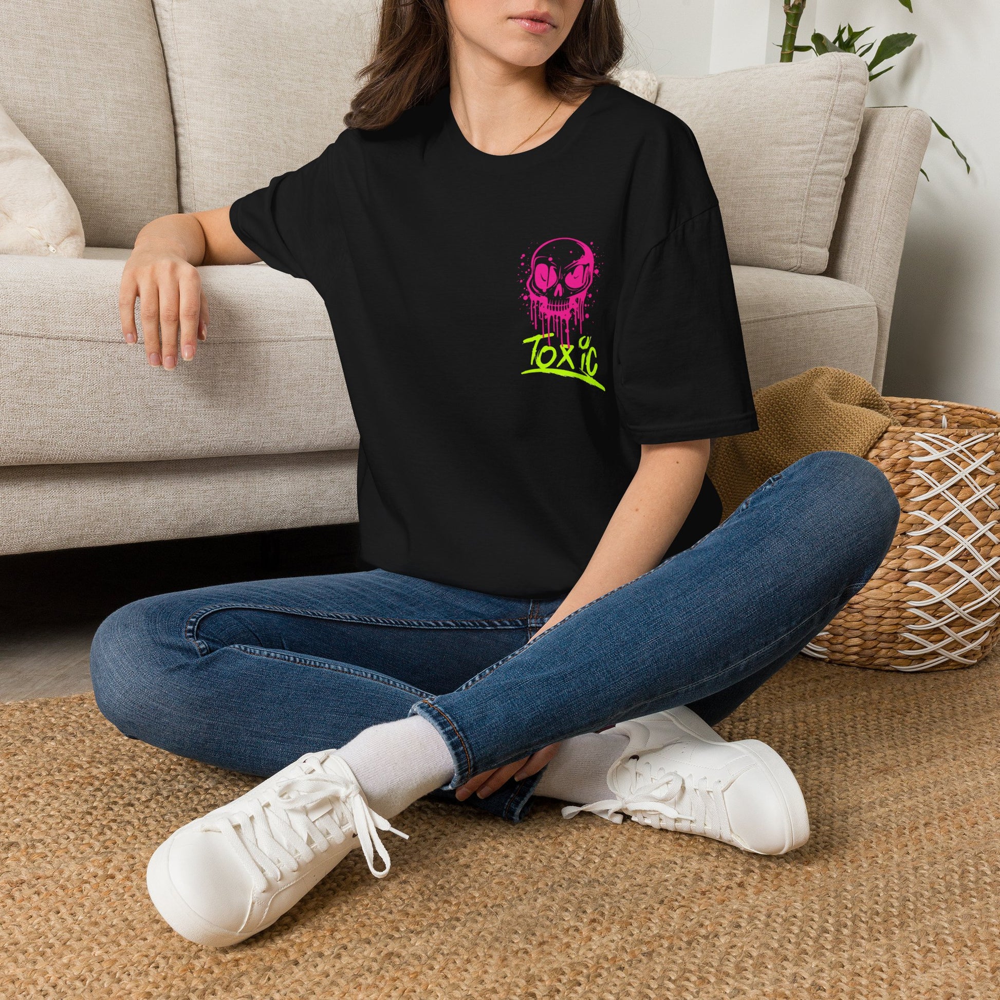 T-Shirt — Neon Drip Skull "Toxic" Graphic