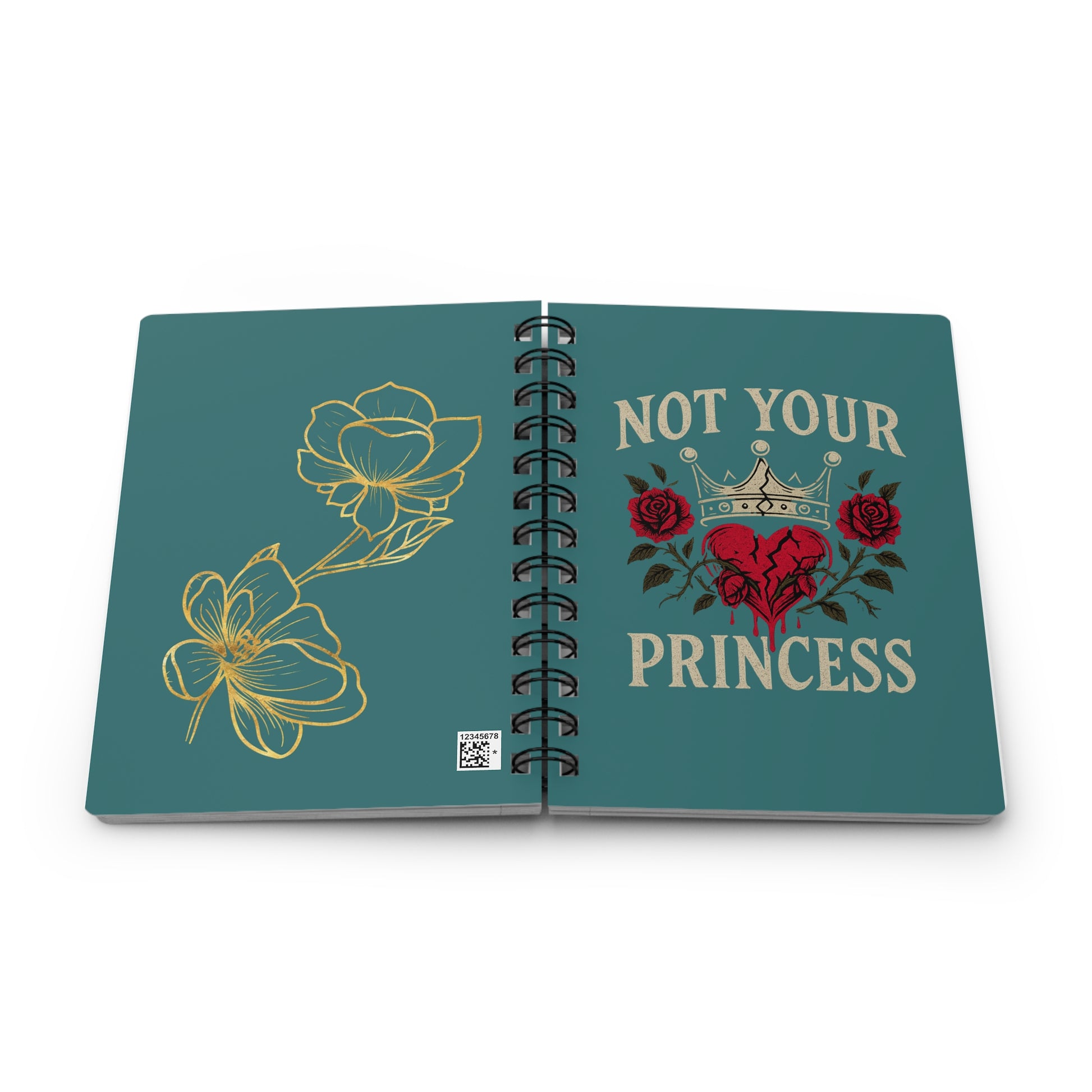 Not Your Princess Spiral Notebook – Gothic Rebel Feminist Journal