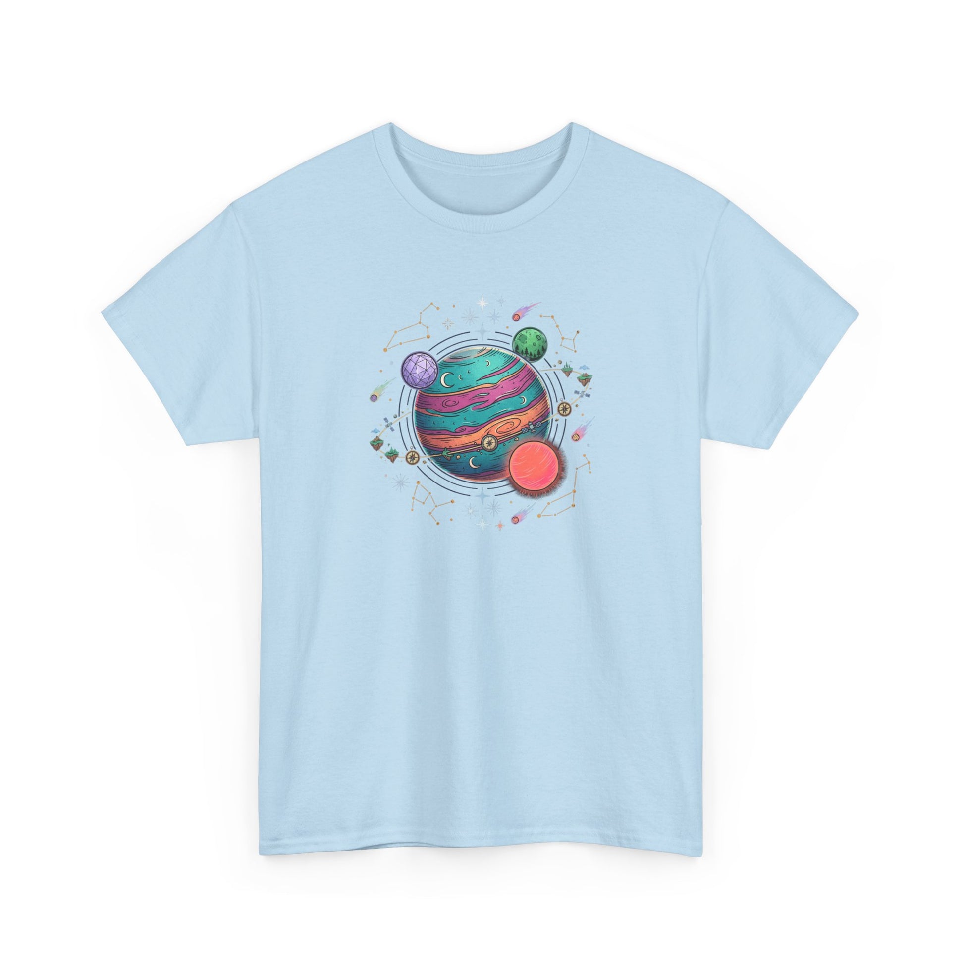 Planetary Watercolor Tee — Colorful Space Graphic T-Shirt
