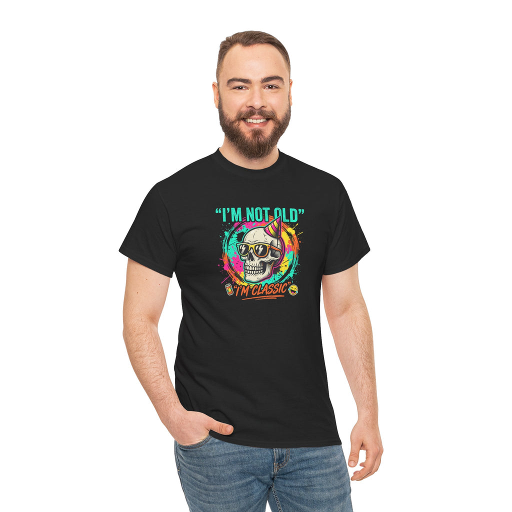 Vintage Skull Tee - "I'm Not Old, I'm Classic" Retro Skull Birthday Shirt