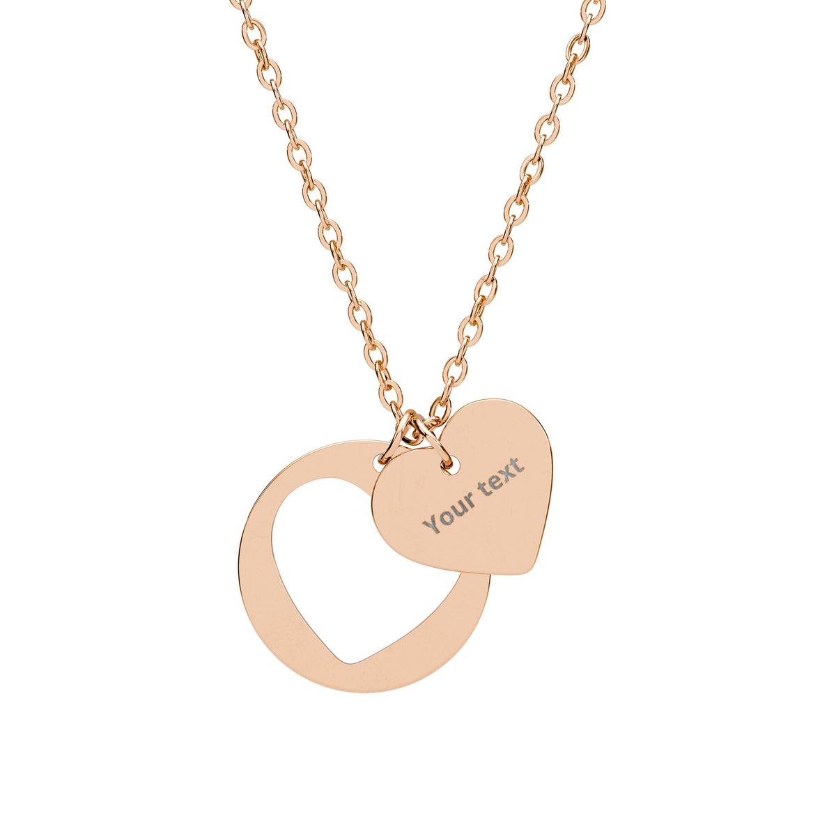 Personalised Heart Necklace | Custom Engraved Name Pendant | Gold, Silver &amp; Rose Gold Gift for Her