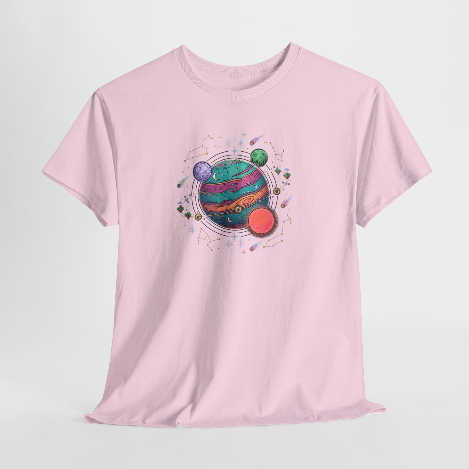 Planetary Watercolor Tee — Colorful Space Graphic T-Shirt