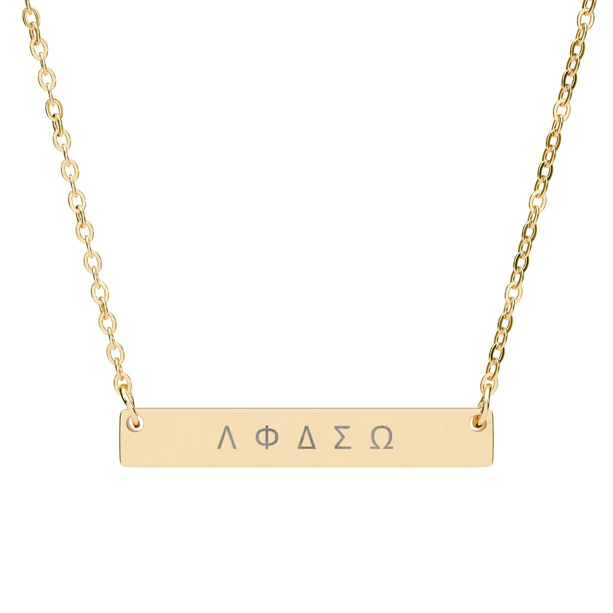 Greek Letters Bar Necklace – Sisterhood &amp; Friendship Gift | Minimalist Sorority Jewellery