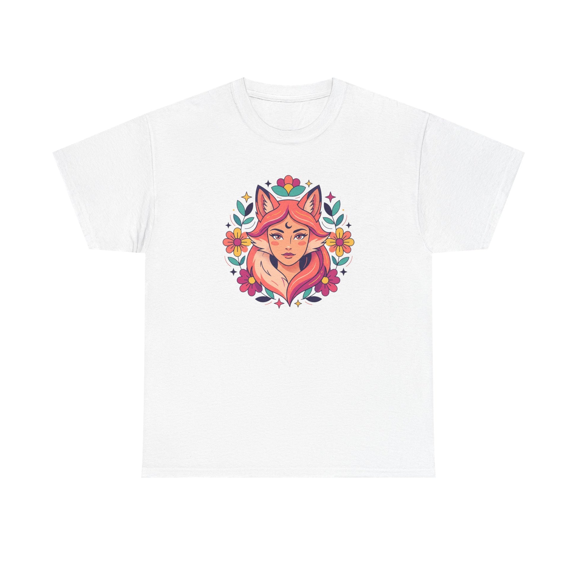 Fox Spirit Tee — Floral Fox Face Graphic Shirt
