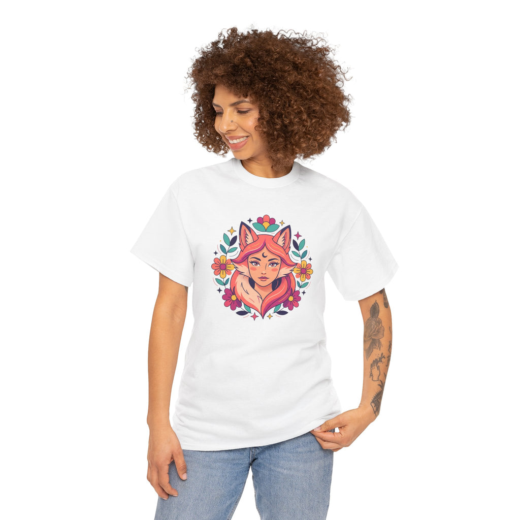 Fox Spirit Tee — Floral Fox Face Graphic Shirt