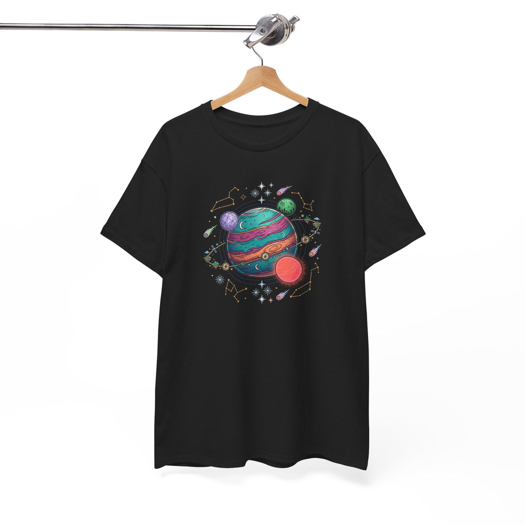 Planetary Watercolor Tee — Colorful Space Graphic T-Shirt