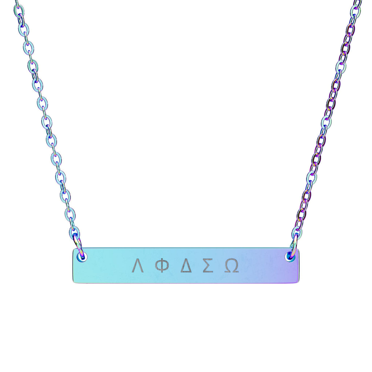Greek Letters Bar Necklace – Sisterhood &amp; Friendship Gift | Minimalist Sorority Jewellery