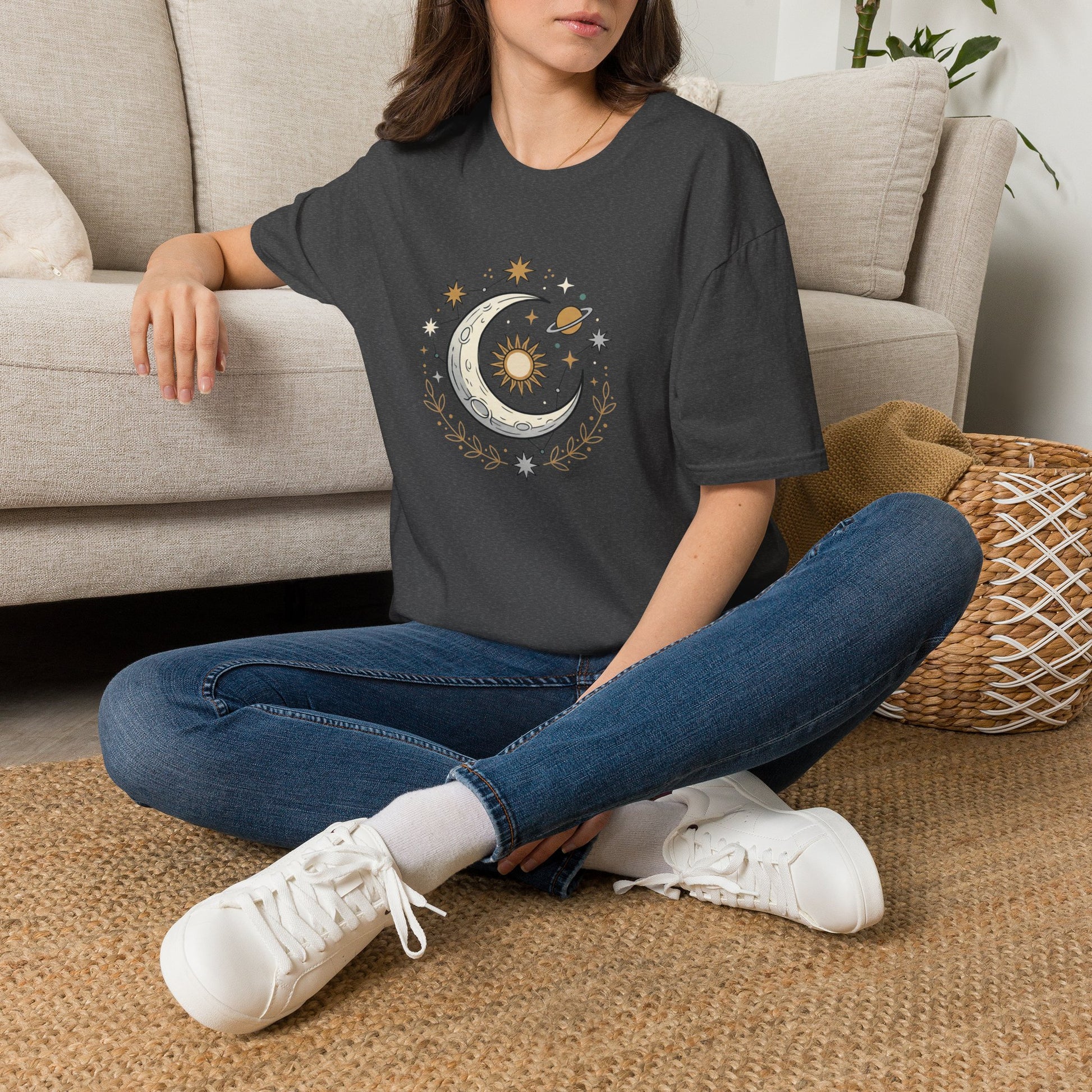 Celestial Moon & Sun Tee — Vintage Astrology Graphic T-Shirt
