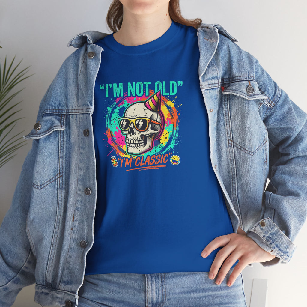 Vintage Skull Tee - "I'm Not Old, I'm Classic" Retro Skull Birthday Shirt