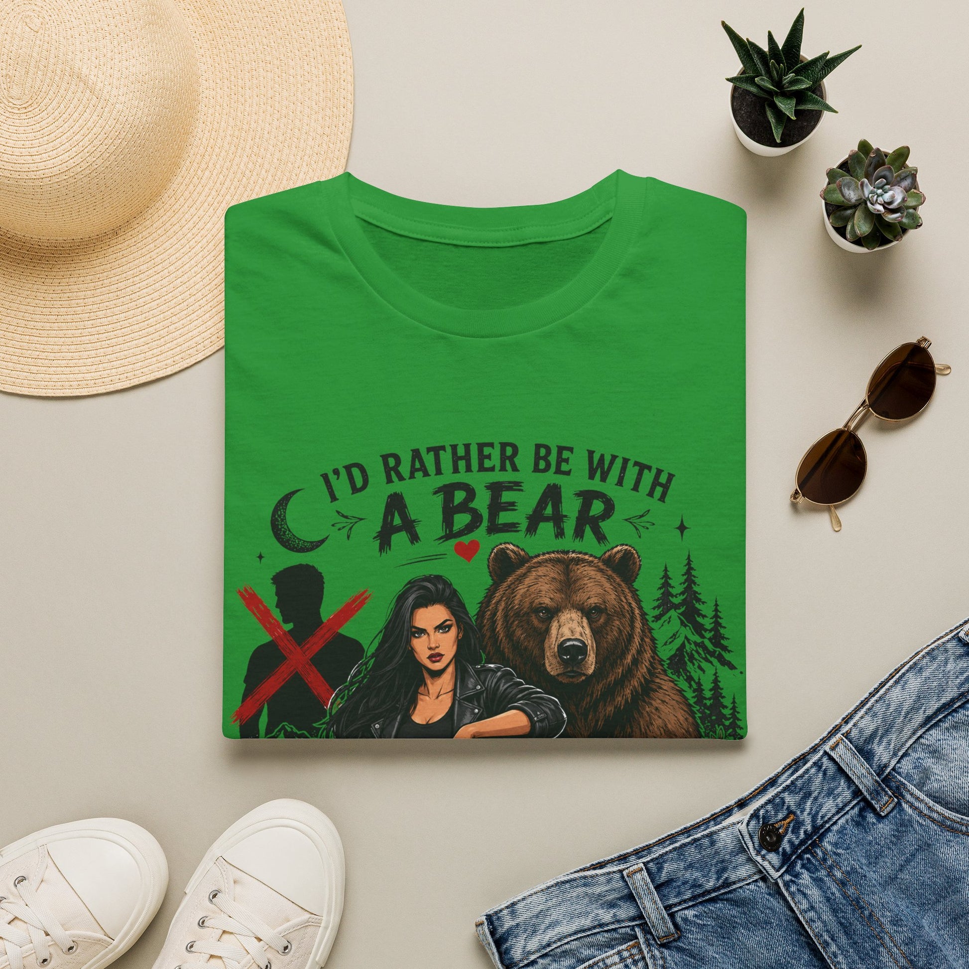 I'd Rather Be With a Bear T-Shirt Than Alone With a Man T-Shirt