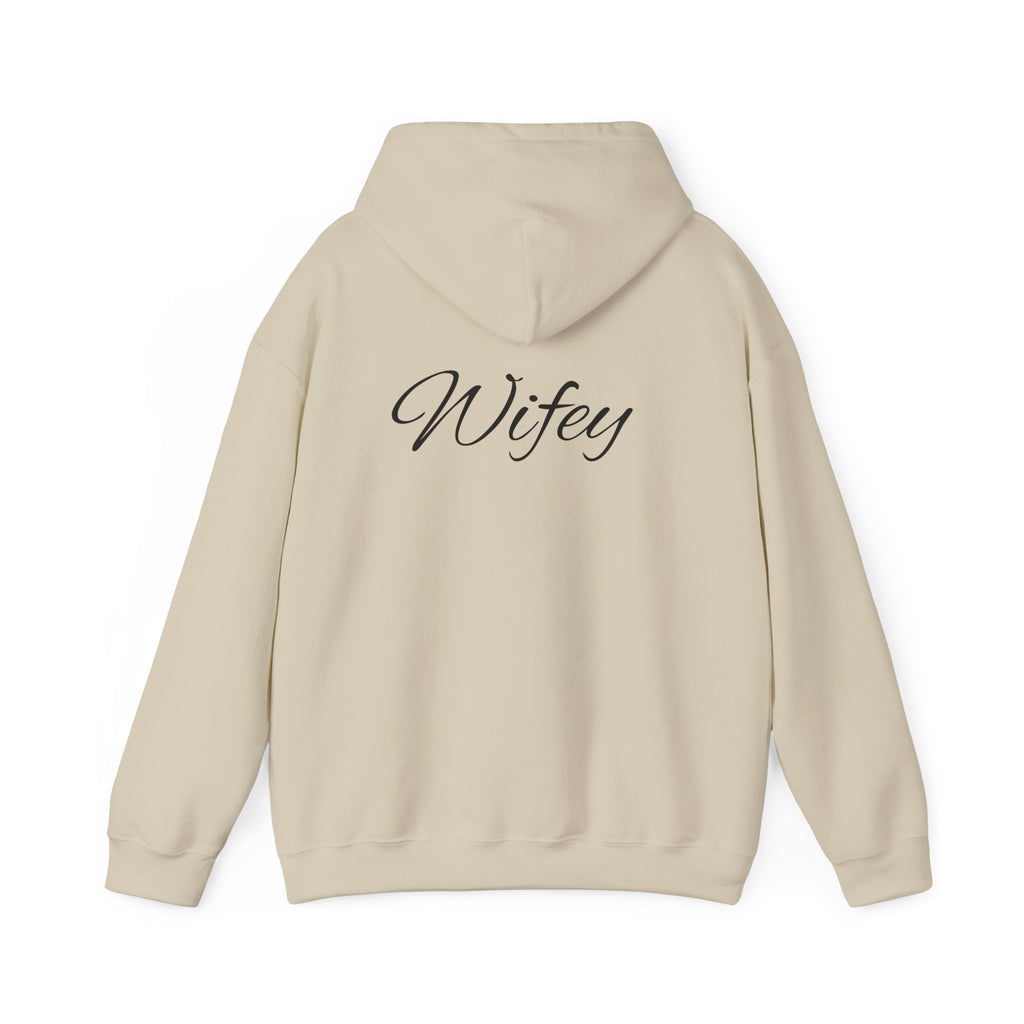 Wifey Back Print Customise Hoodie – Bridal Minimal Moon Goddess Graphic Pullover - Custom Text - Unique just for you