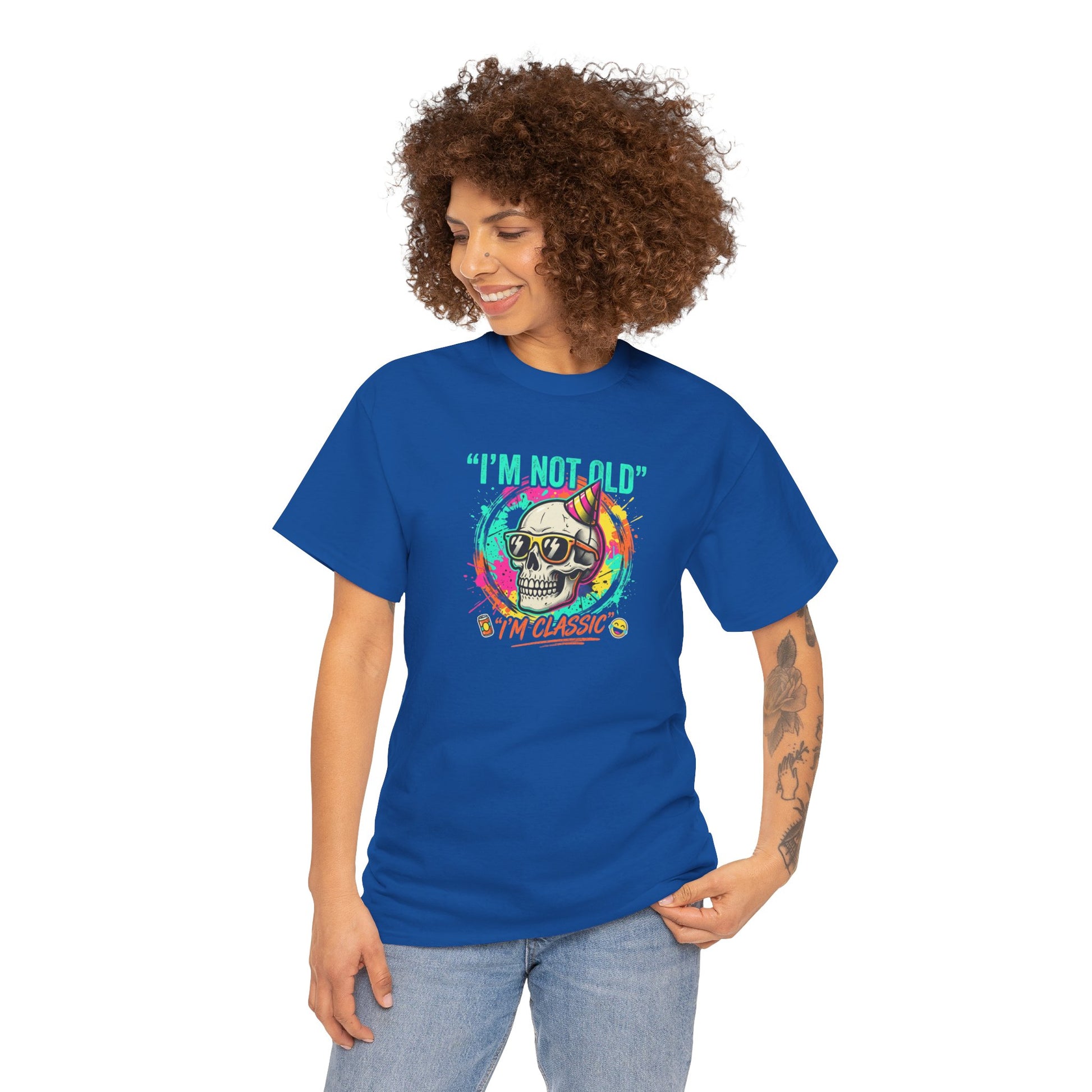 Vintage Skull Tee - "I'm Not Old, I'm Classic" Retro Skull Birthday Shirt