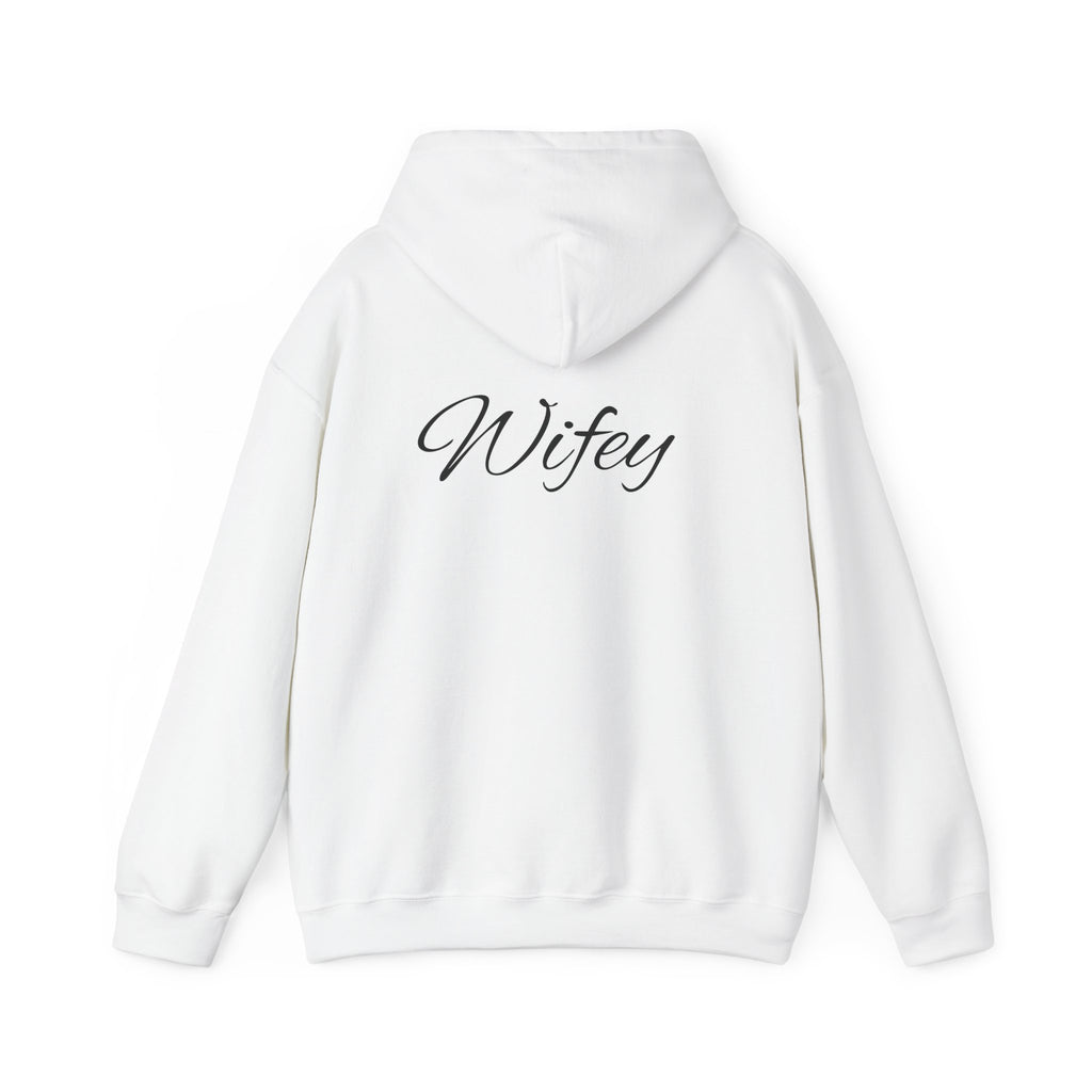 Wifey Back Print Customise Hoodie – Bridal Minimal Moon Goddess Graphic Pullover - Custom Text - Unique just for you