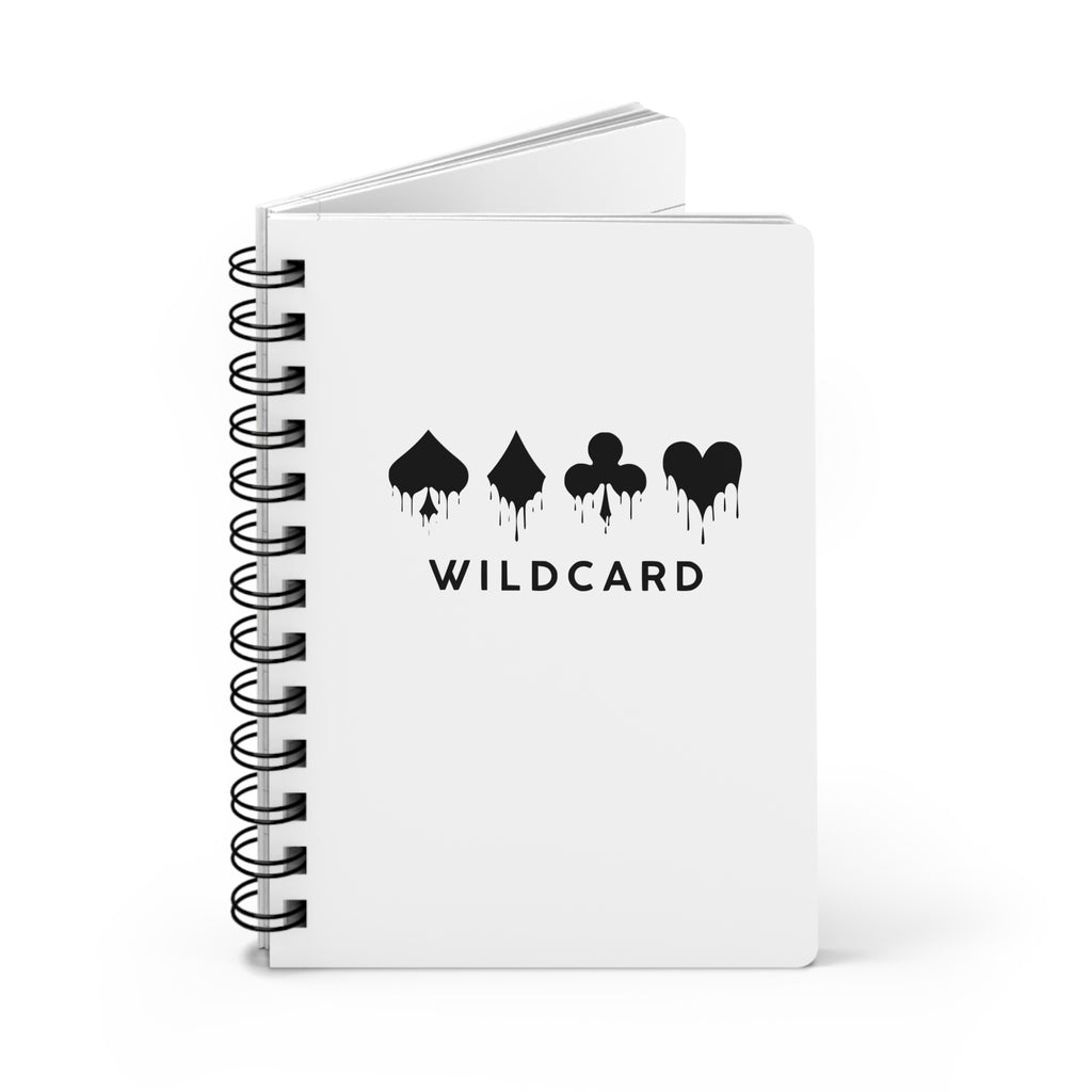 Wildcard Playing Cards Spiral Notebook — Minimalist Dripping Card Suits Journal