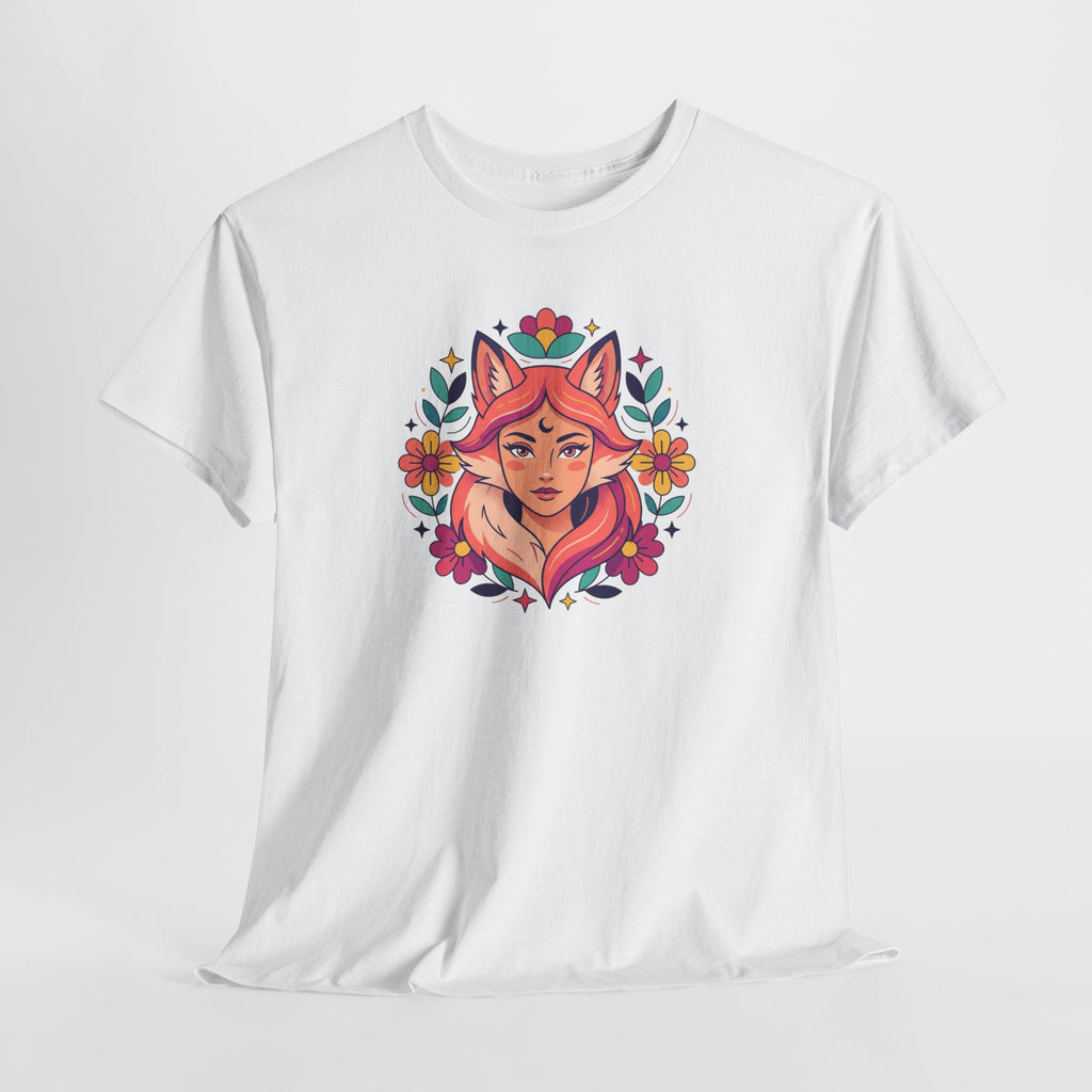 Fox Spirit Tee — Floral Fox Face Graphic Shirt