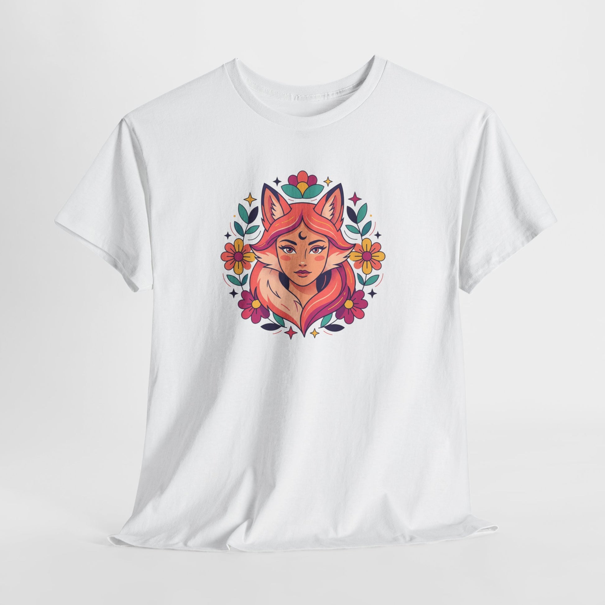 Fox Spirit Tee — Floral Fox Face Graphic Shirt