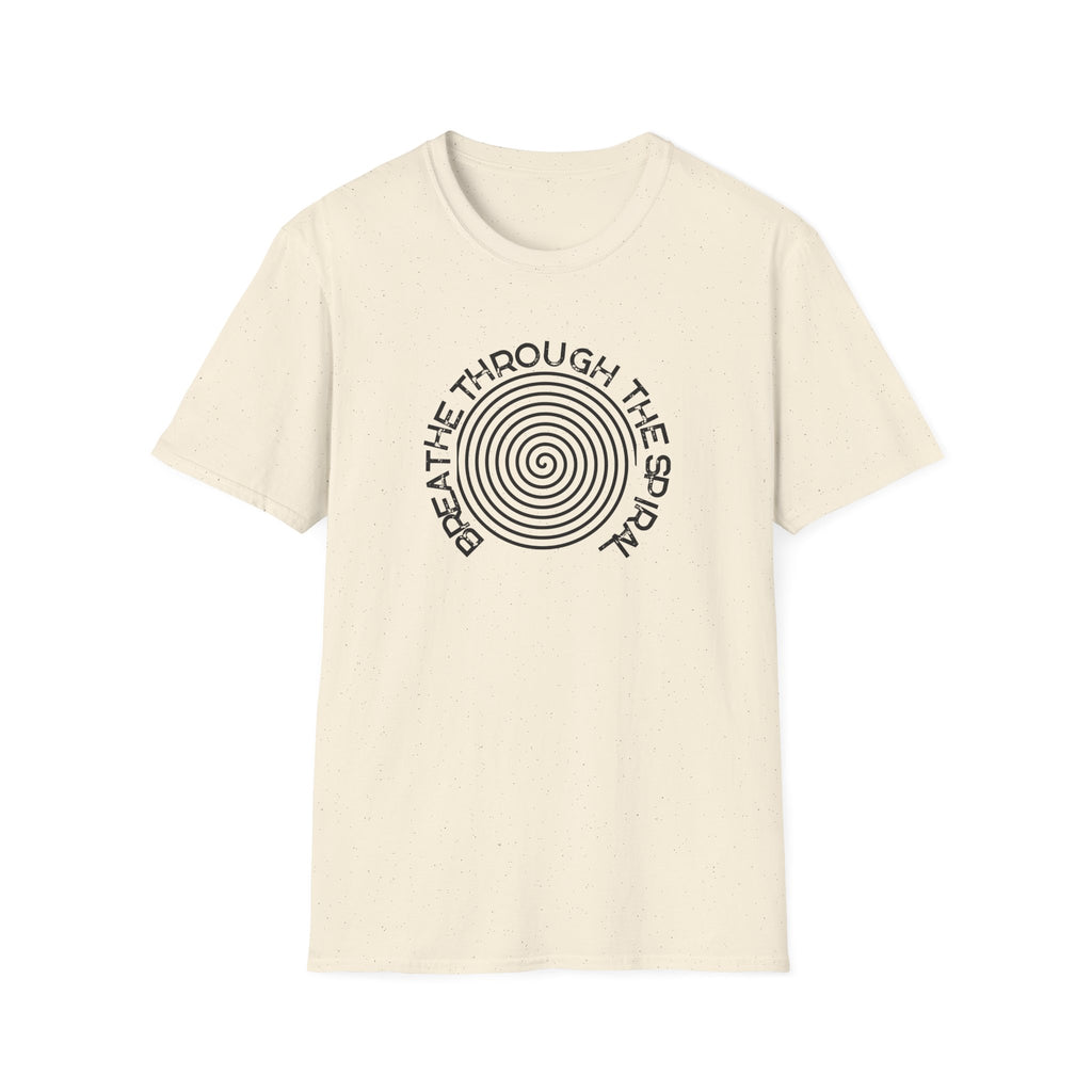 Mental Health Breathe Through the Spiral T-Shirt — Mindful Spiral Graphic Tee for Meditation & Relaxation