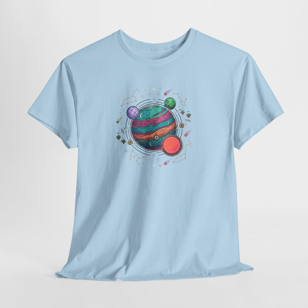 Planetary Watercolor Tee — Colorful Space Graphic T-Shirt
