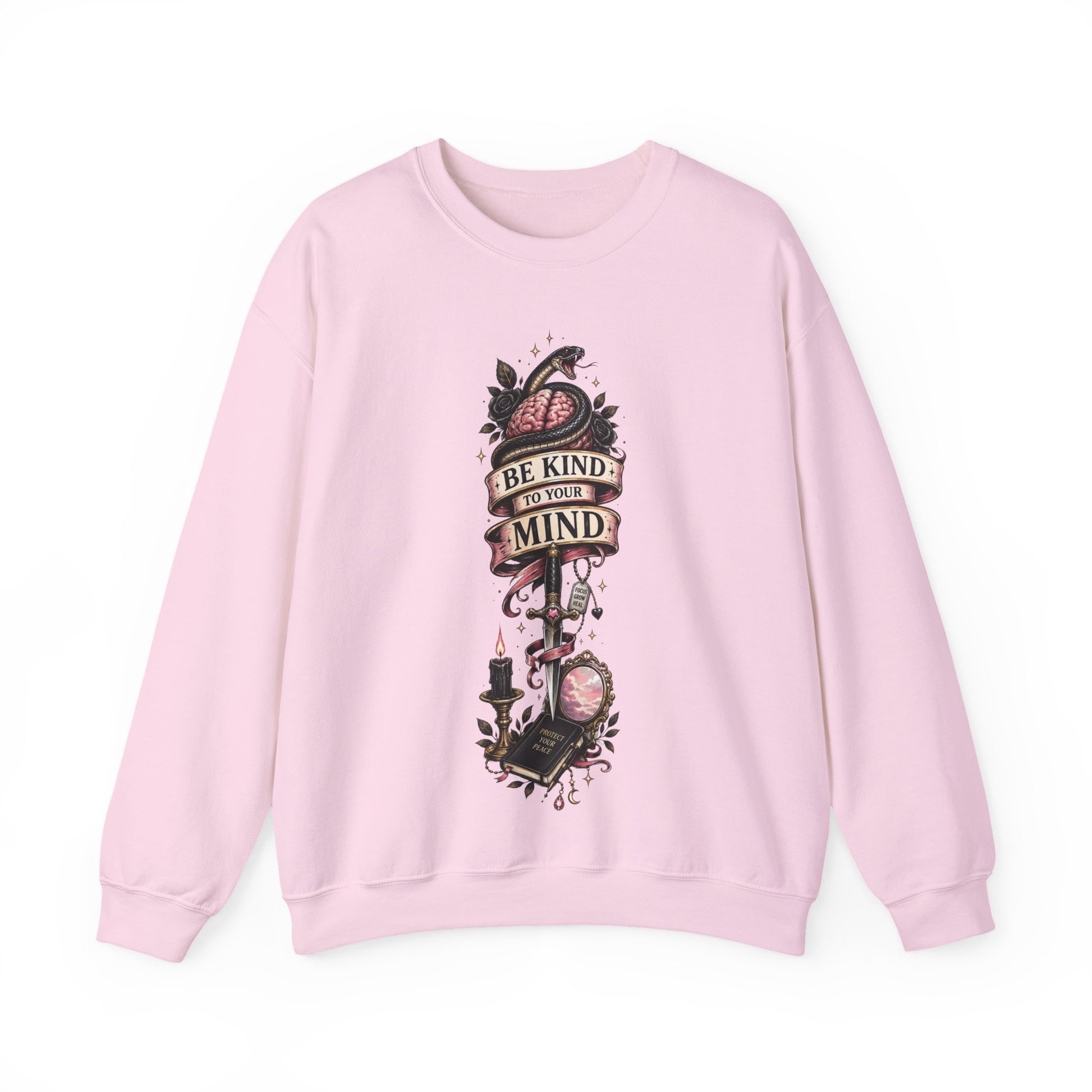 Be Kind to Your Mind Crewneck Sweatshirt | Mental Health Gift | Floral Tattoo Design