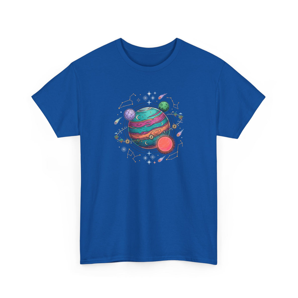 Planetary Watercolor Tee — Colorful Space Graphic T-Shirt
