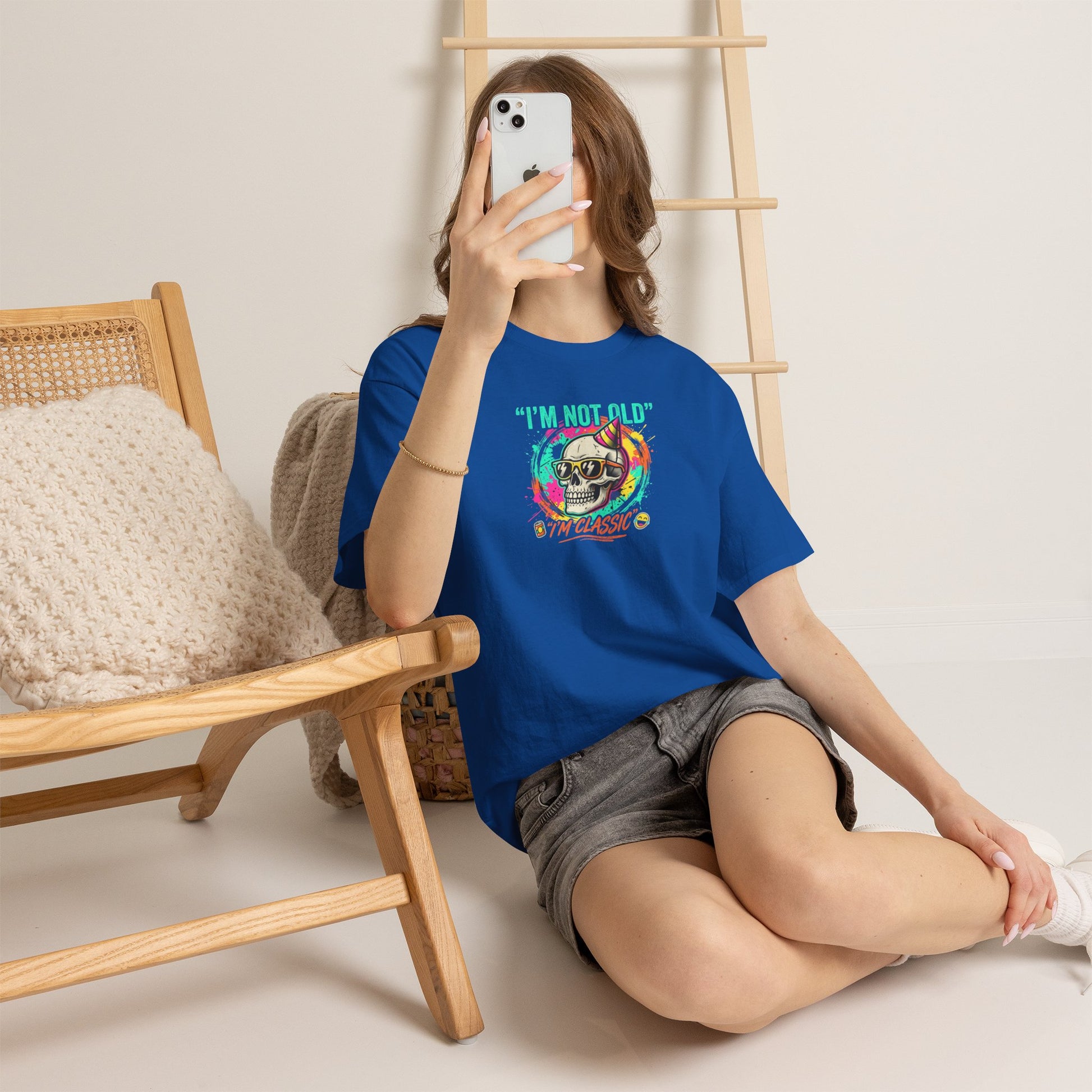 Vintage Skull Tee - "I'm Not Old, I'm Classic" Retro Skull Birthday Shirt