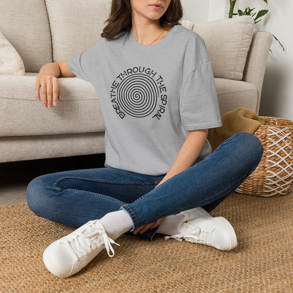 Mental Health Breathe Through the Spiral T-Shirt — Mindful Spiral Graphic Tee for Meditation & Relaxation