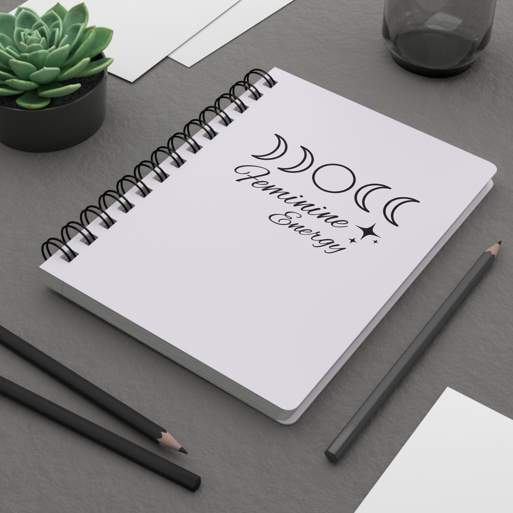 Feminine Energy Spiral Journal — Moon Phase Notebook for Self-Care & Intention Setting