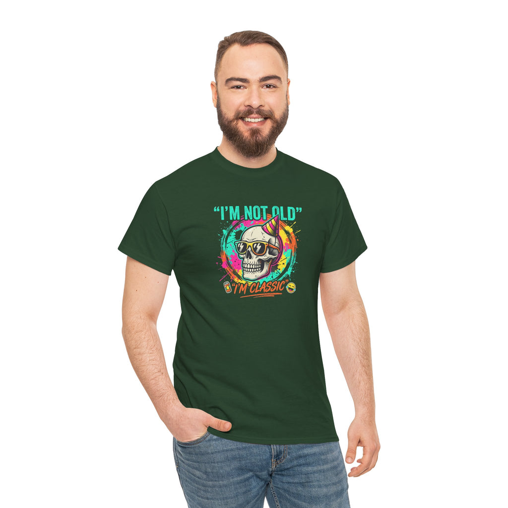 Vintage Skull Tee - "I'm Not Old, I'm Classic" Retro Skull Birthday Shirt