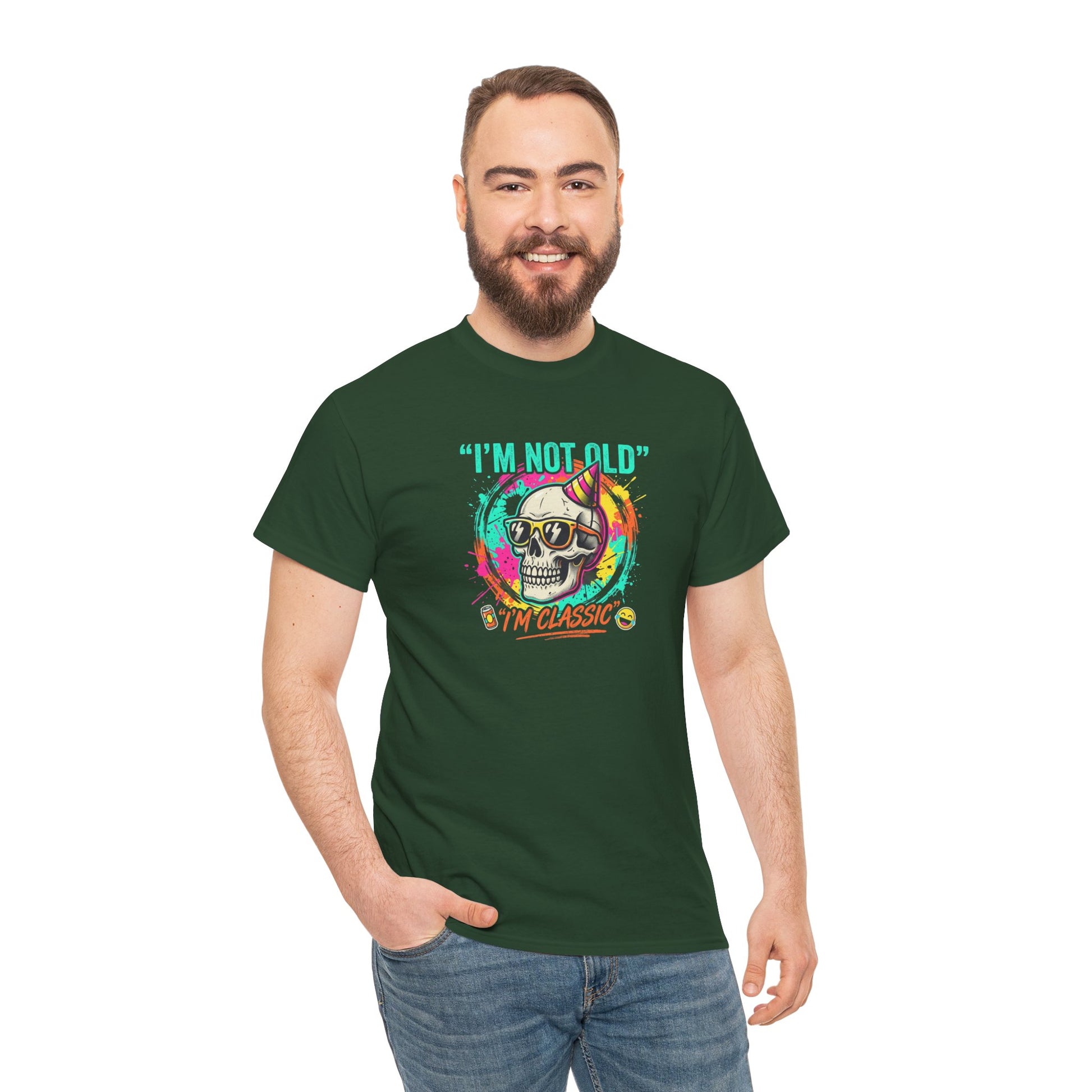 Vintage Skull Tee - "I'm Not Old, I'm Classic" Retro Skull Birthday Shirt