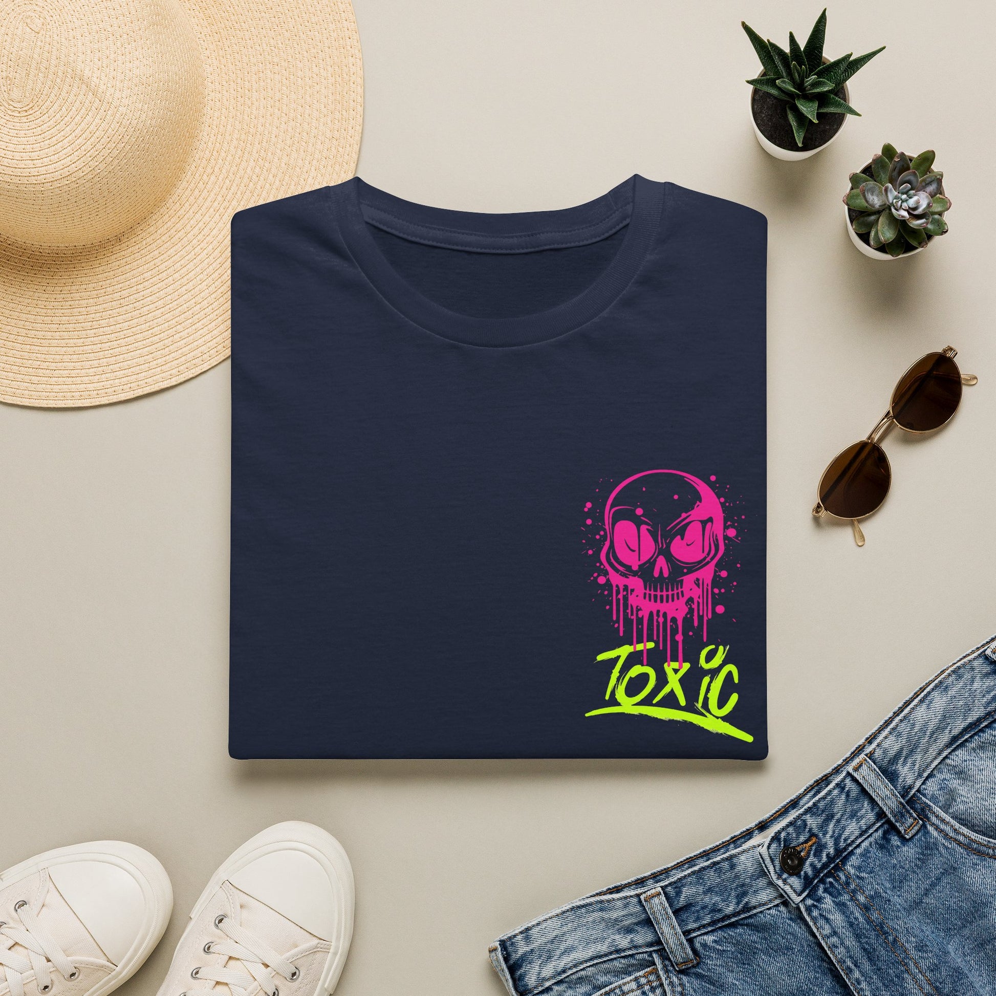 T-Shirt — Neon Drip Skull "Toxic" Graphic