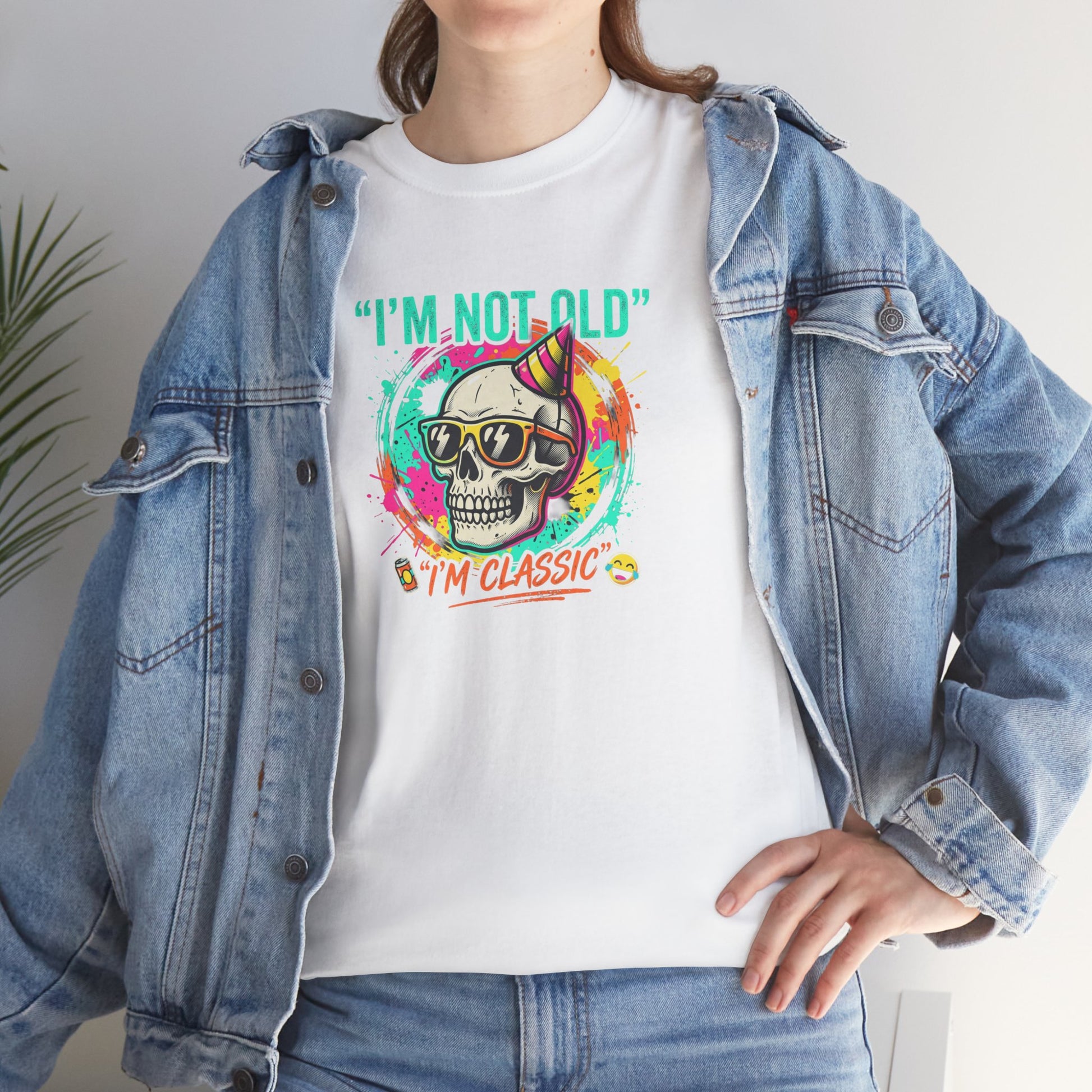 Vintage Skull Tee - "I'm Not Old, I'm Classic" Retro Skull Birthday Shirt