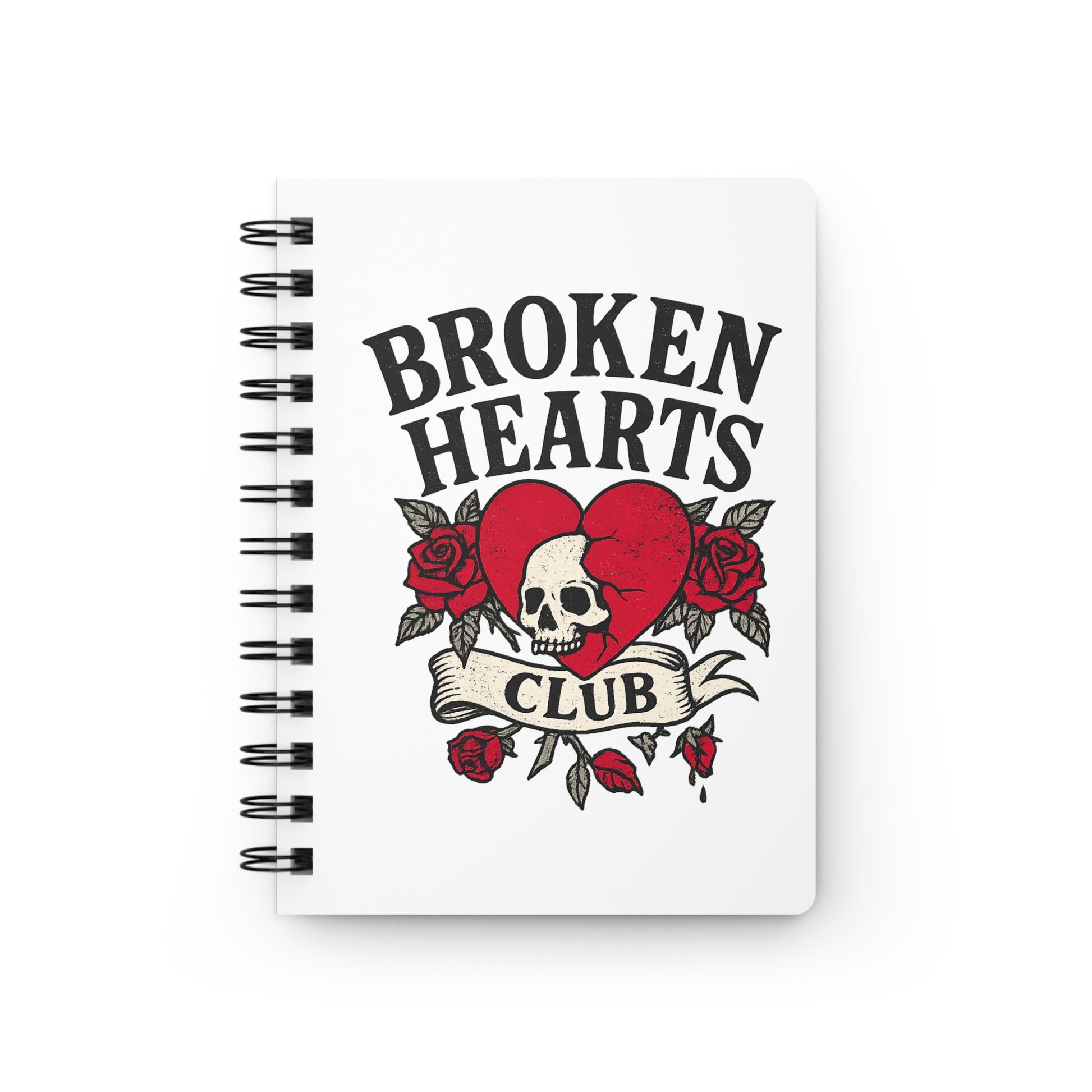 Broken Hearts Club Spiral Notebook – Gothic Tattoo Aesthetic Journal