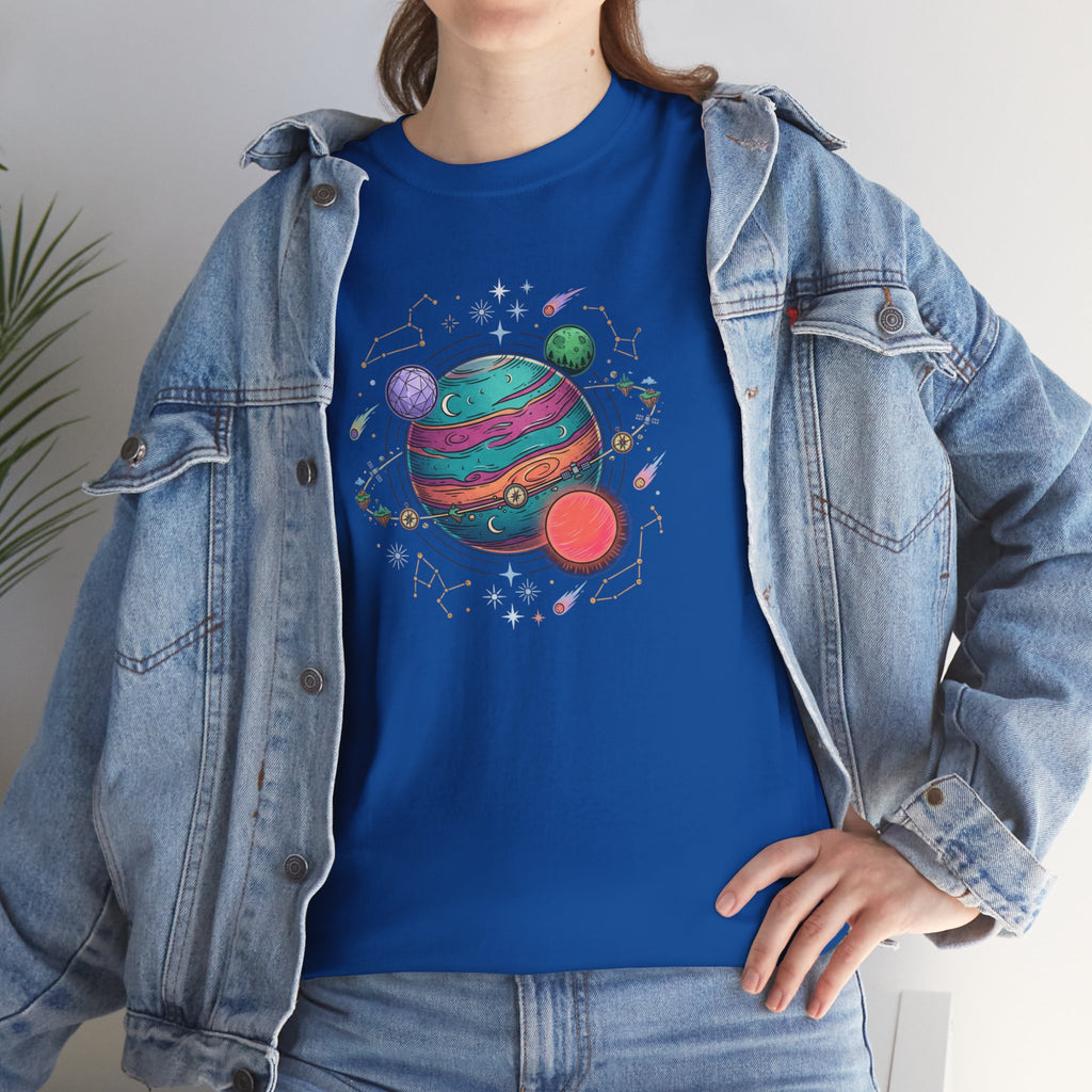 Planetary Watercolor Tee — Colorful Space Graphic T-Shirt