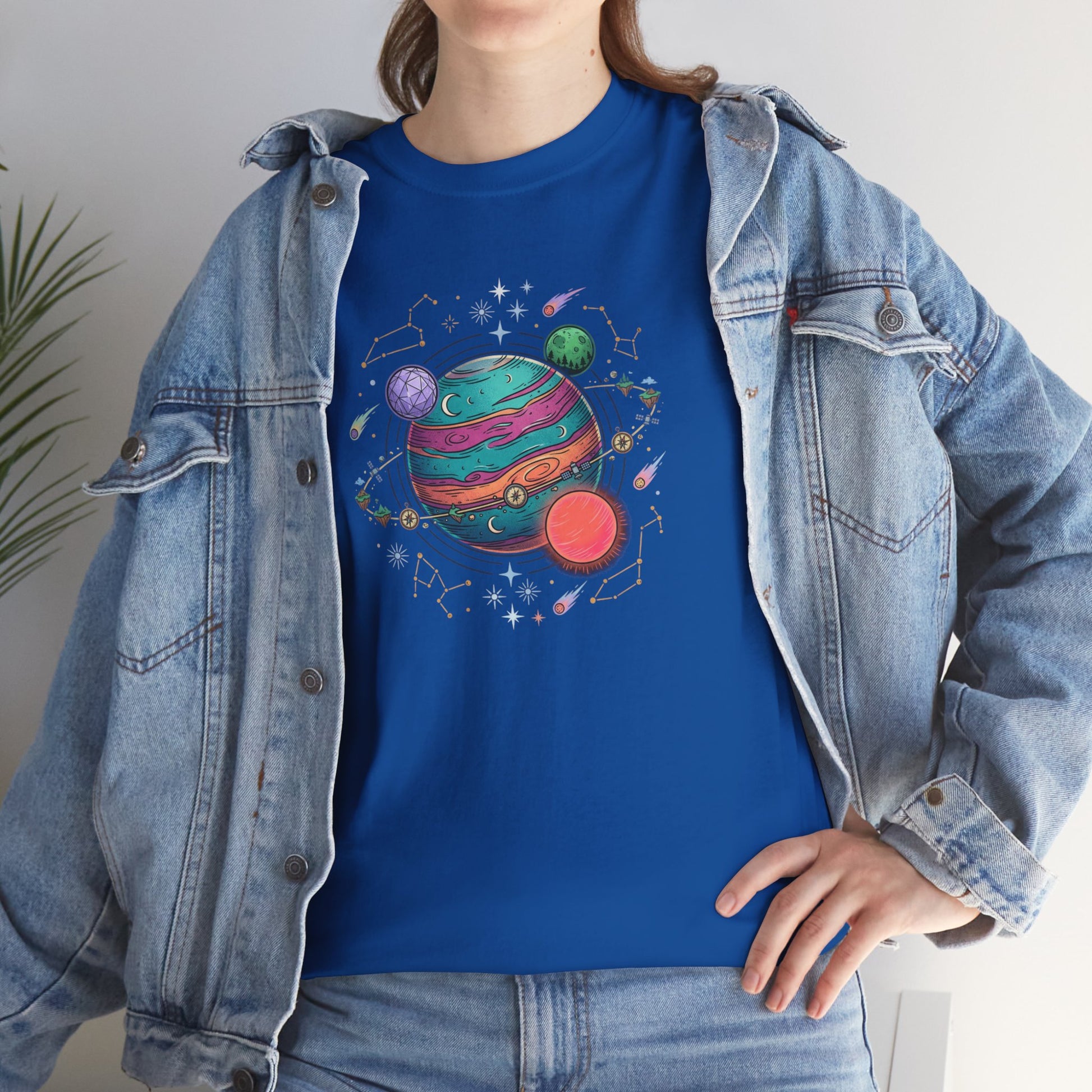 Planetary Watercolor Tee — Colorful Space Graphic T-Shirt