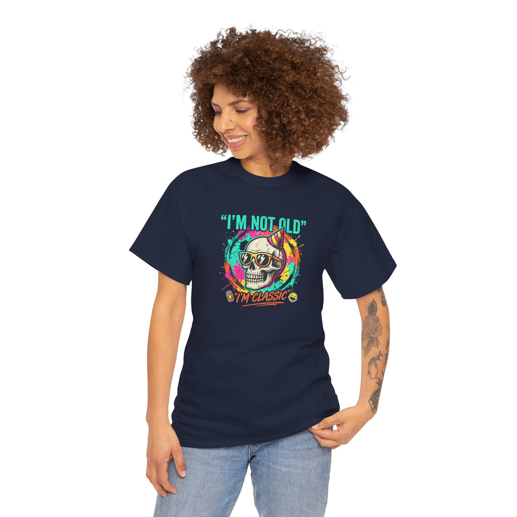Vintage Skull Tee - "I'm Not Old, I'm Classic" Retro Skull Birthday Shirt