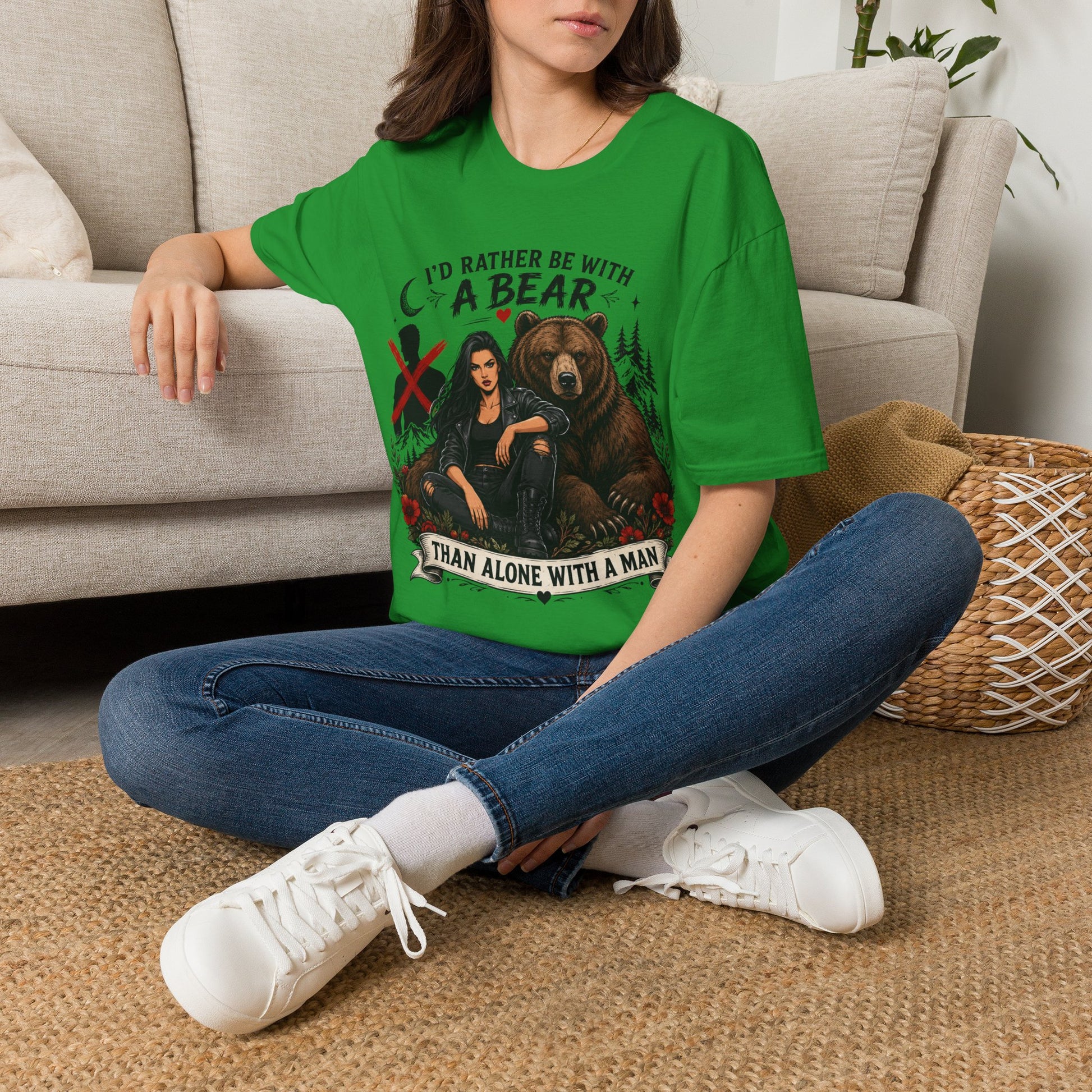 I'd Rather Be With a Bear T-Shirt Than Alone With a Man T-Shirt