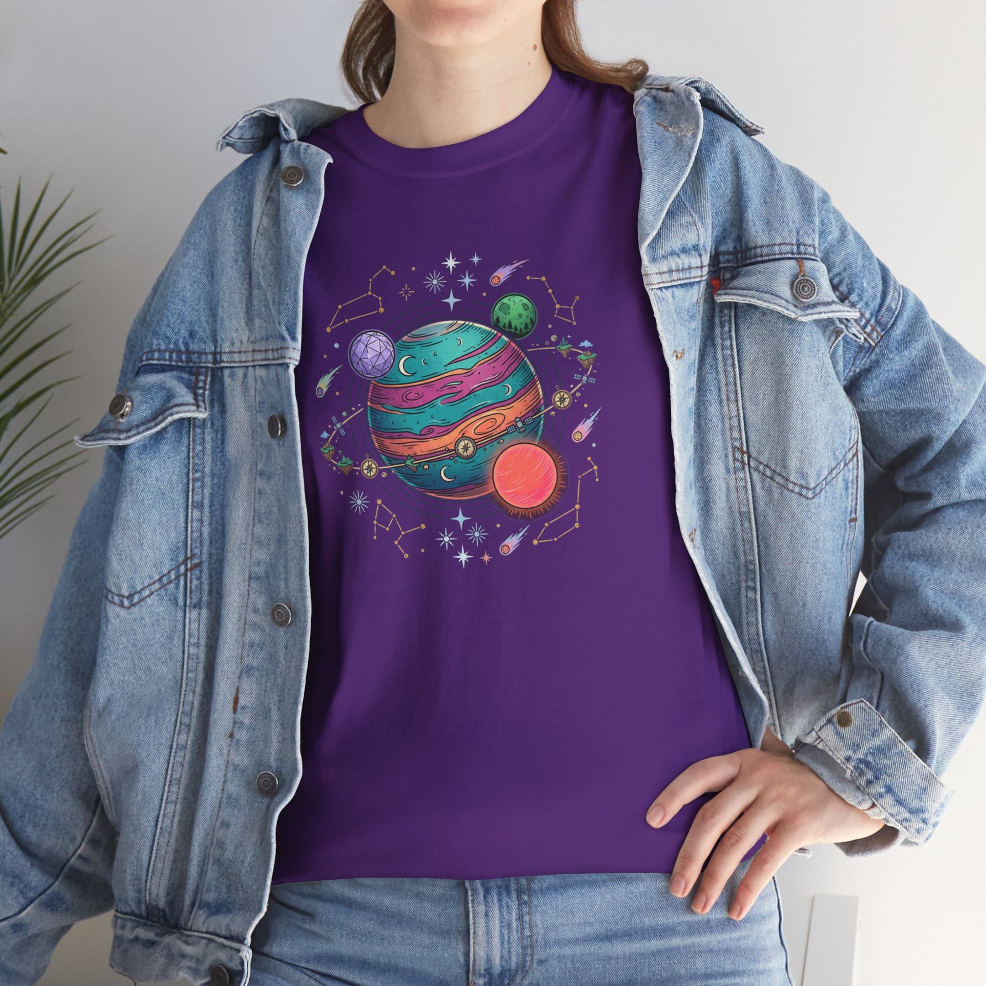 Planetary Watercolor Tee — Colorful Space Graphic T-Shirt