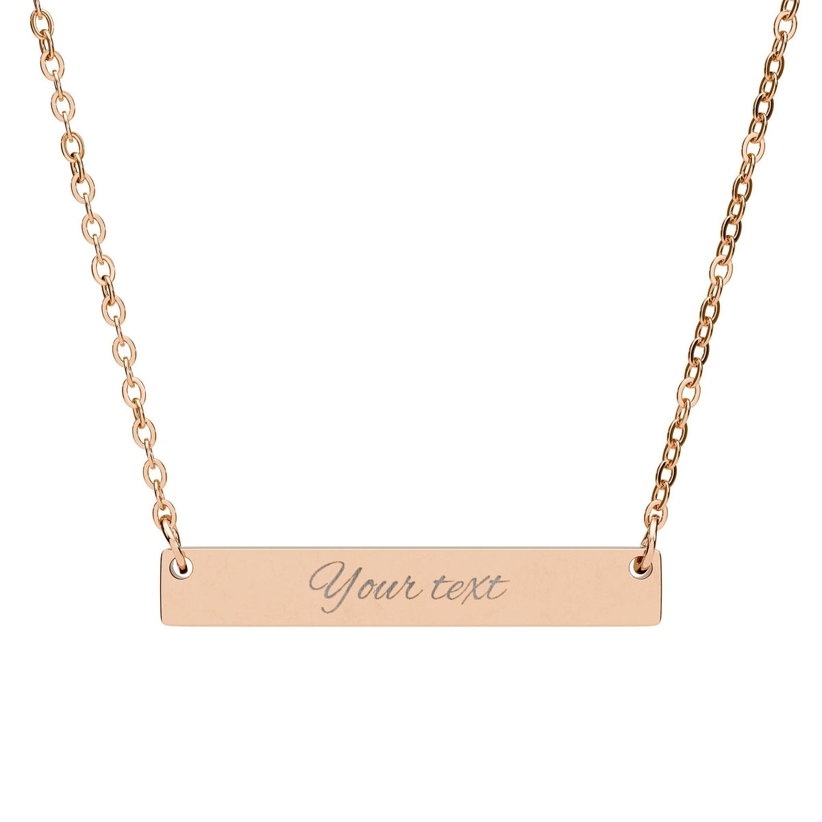 Personalised Horizontal Bar Necklace – Live Preview Custom Name Necklace | Engraved Nameplate Gift in Gold, Silver, Rose Gold & Black