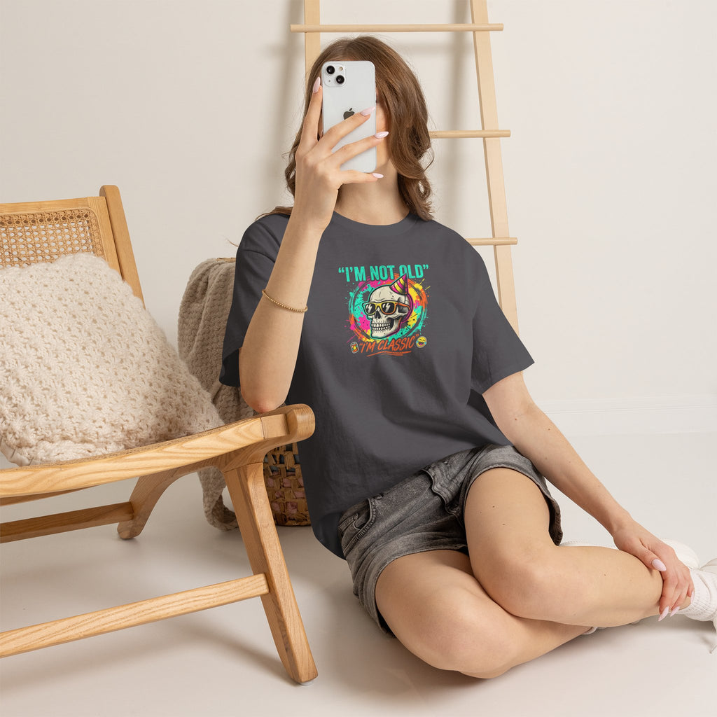 Vintage Skull Tee - "I'm Not Old, I'm Classic" Retro Skull Birthday Shirt