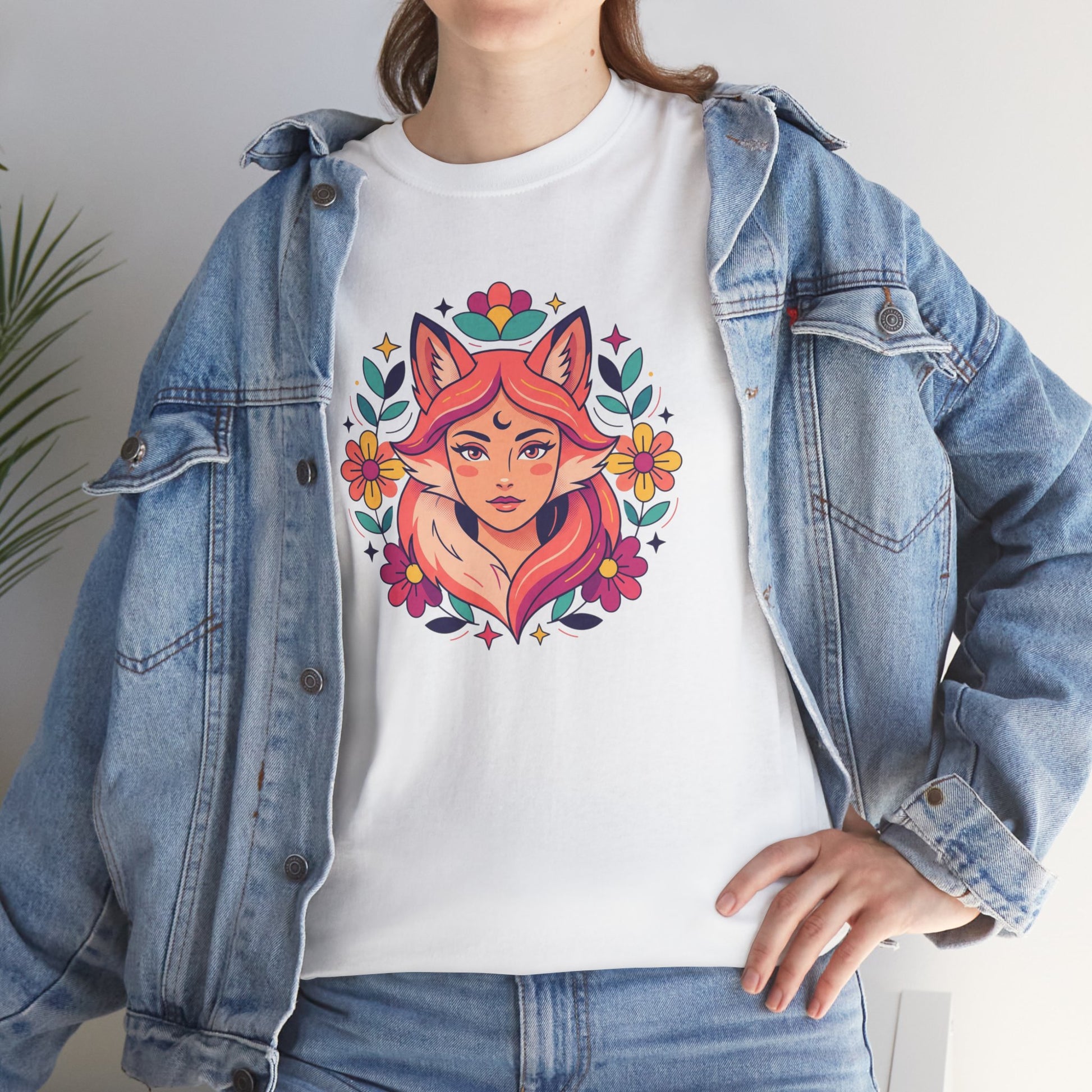 Fox Spirit Tee — Floral Fox Face Graphic Shirt