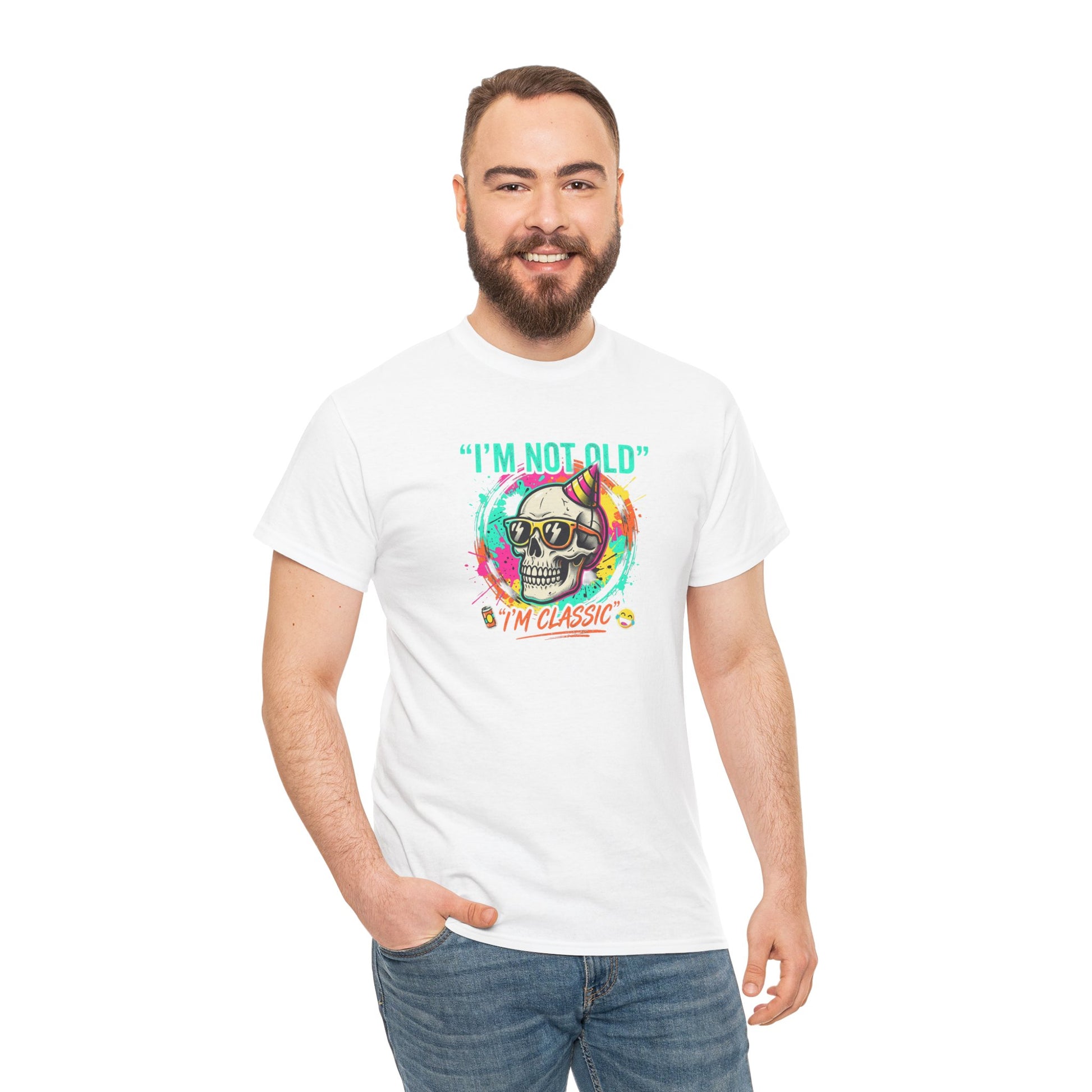 Vintage Skull Tee - "I'm Not Old, I'm Classic" Retro Skull Birthday Shirt