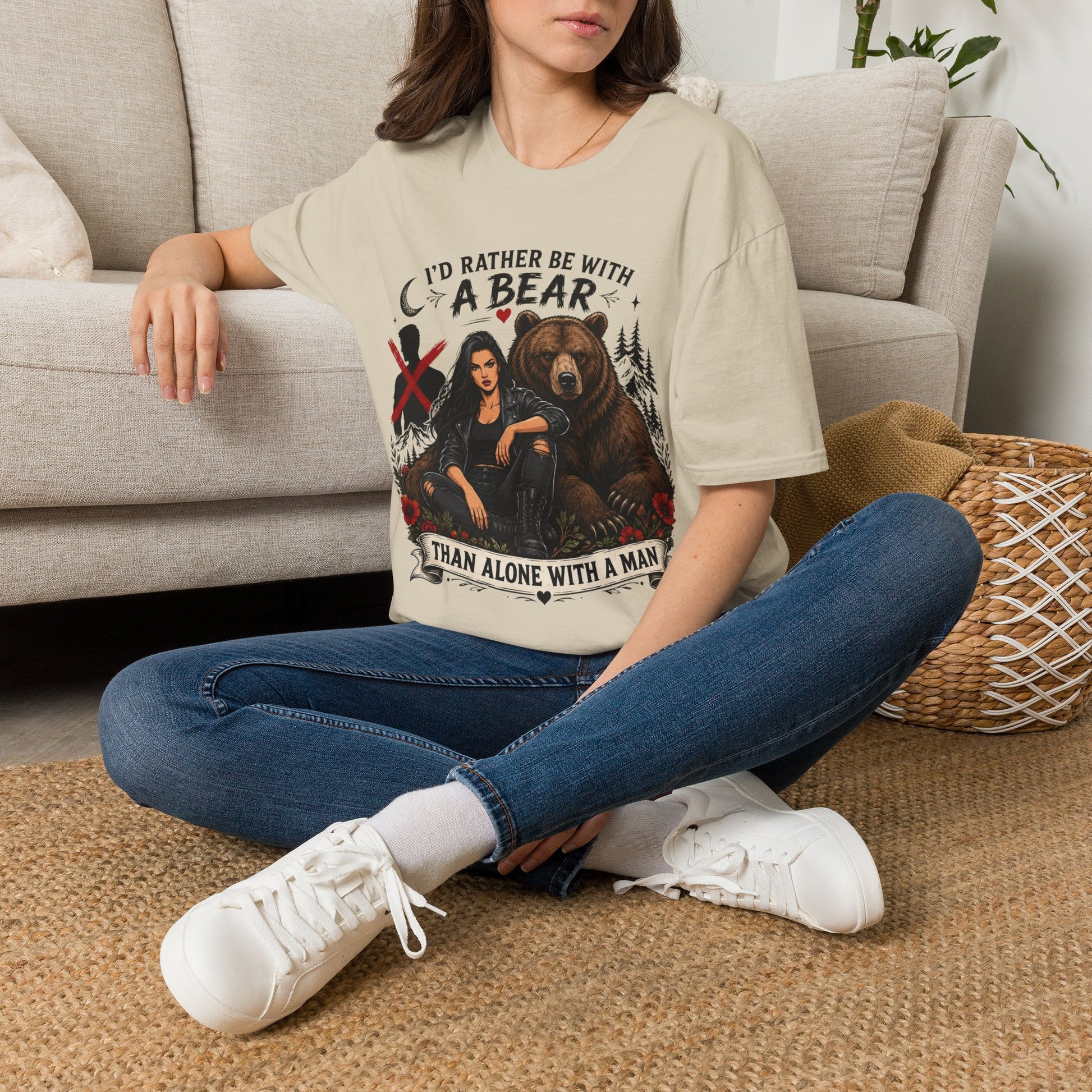 I'd Rather Be With a Bear T-Shirt Than Alone With a Man T-Shirt