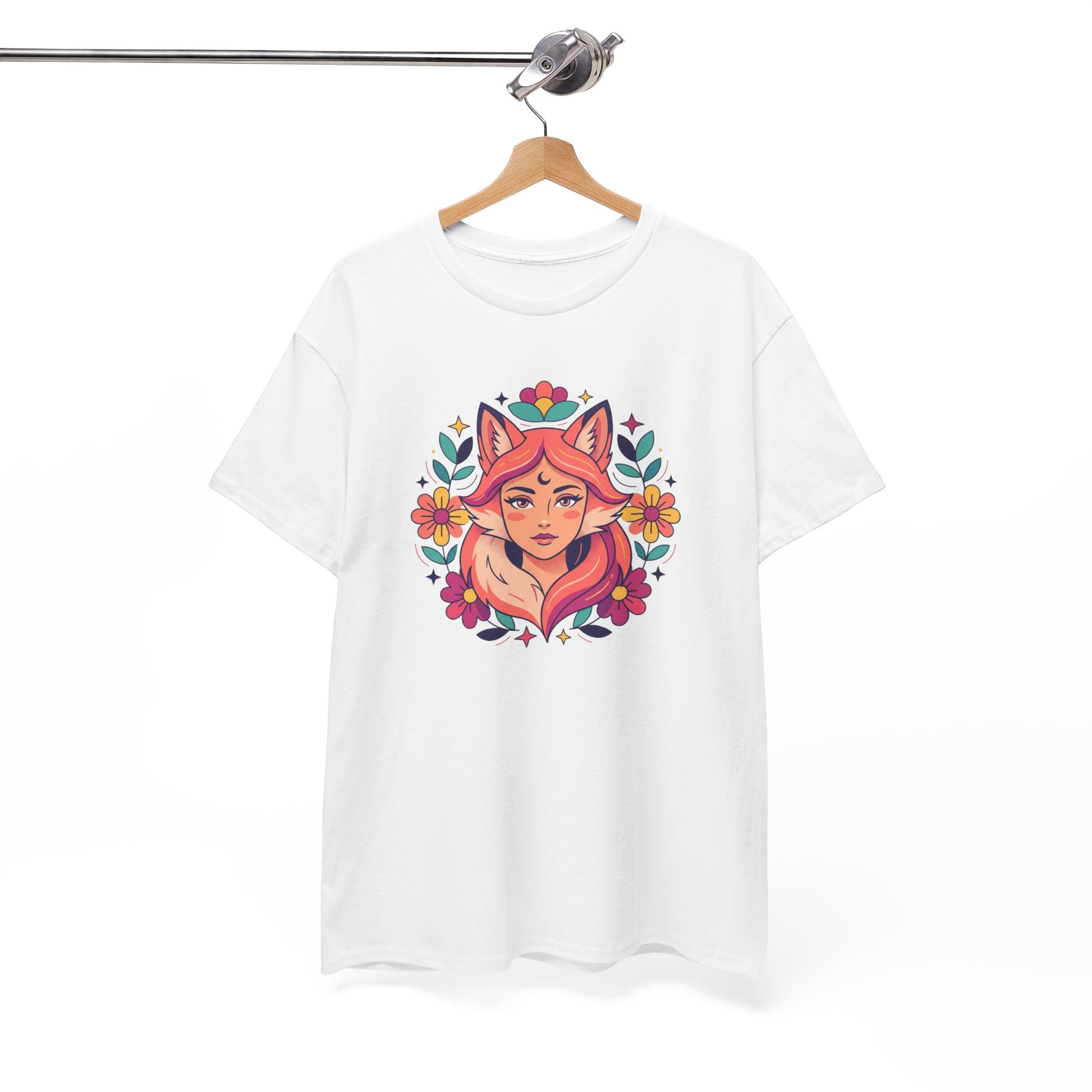 Fox Spirit Tee — Floral Fox Face Graphic Shirt