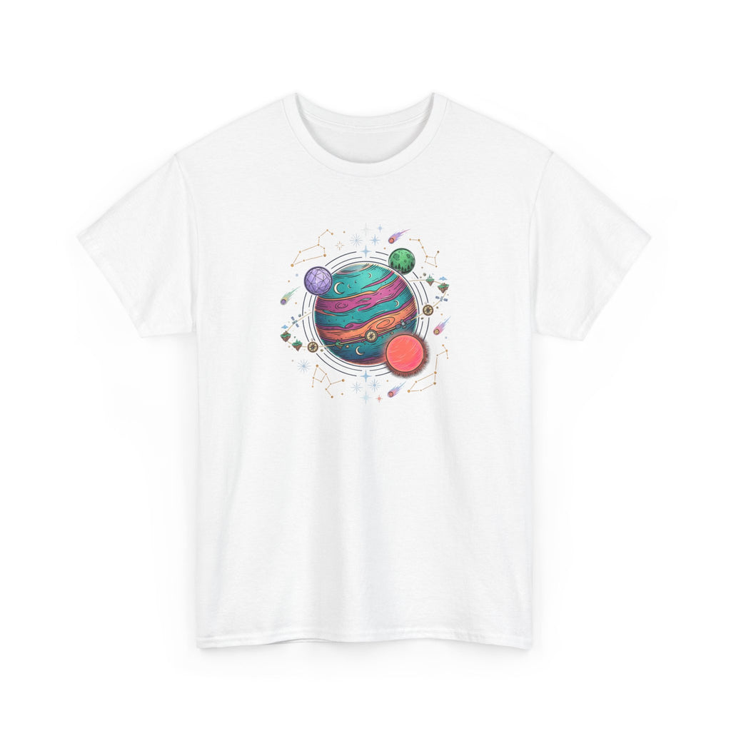 Planetary Watercolor Tee — Colorful Space Graphic T-Shirt