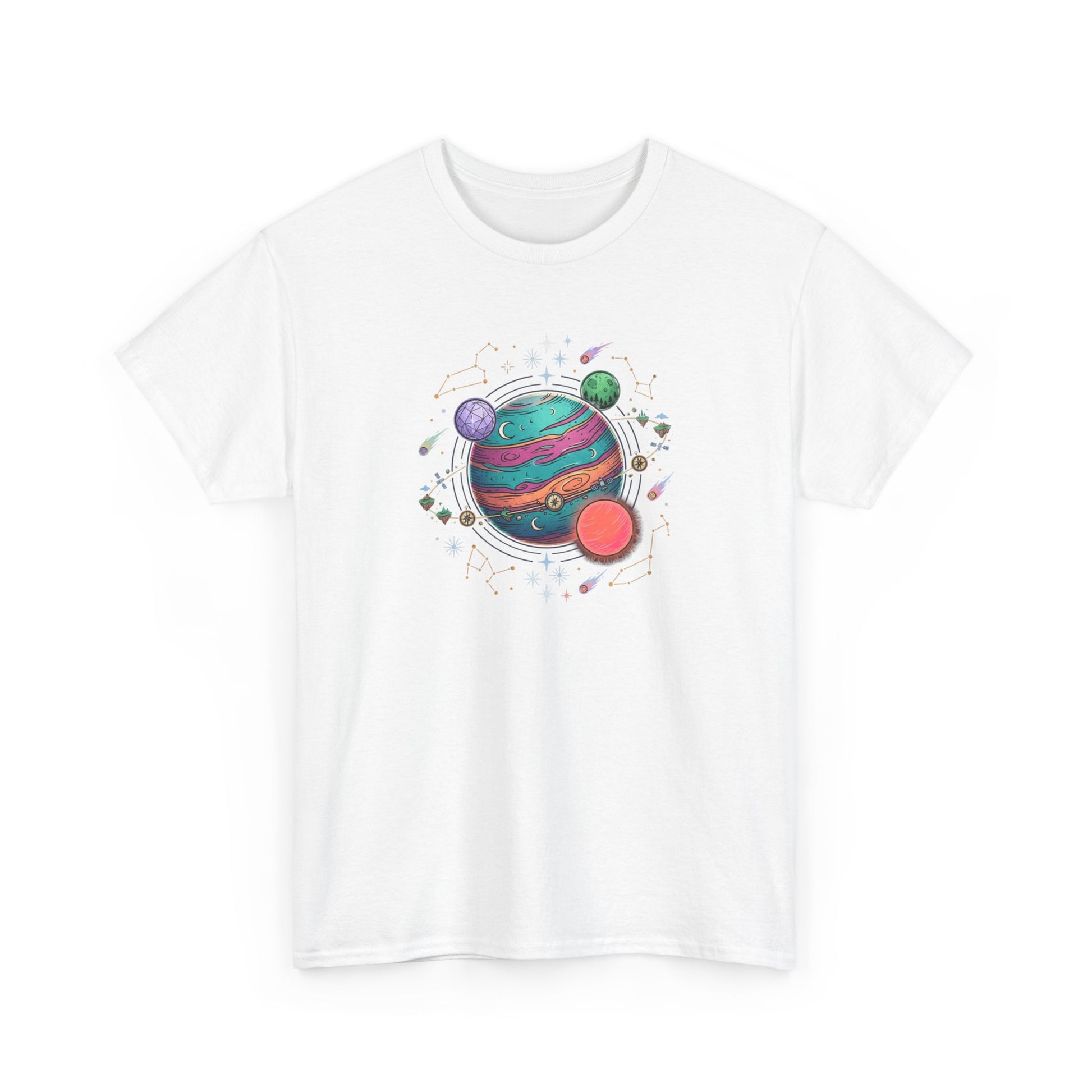 Planetary Watercolor Tee — Colorful Space Graphic T-Shirt