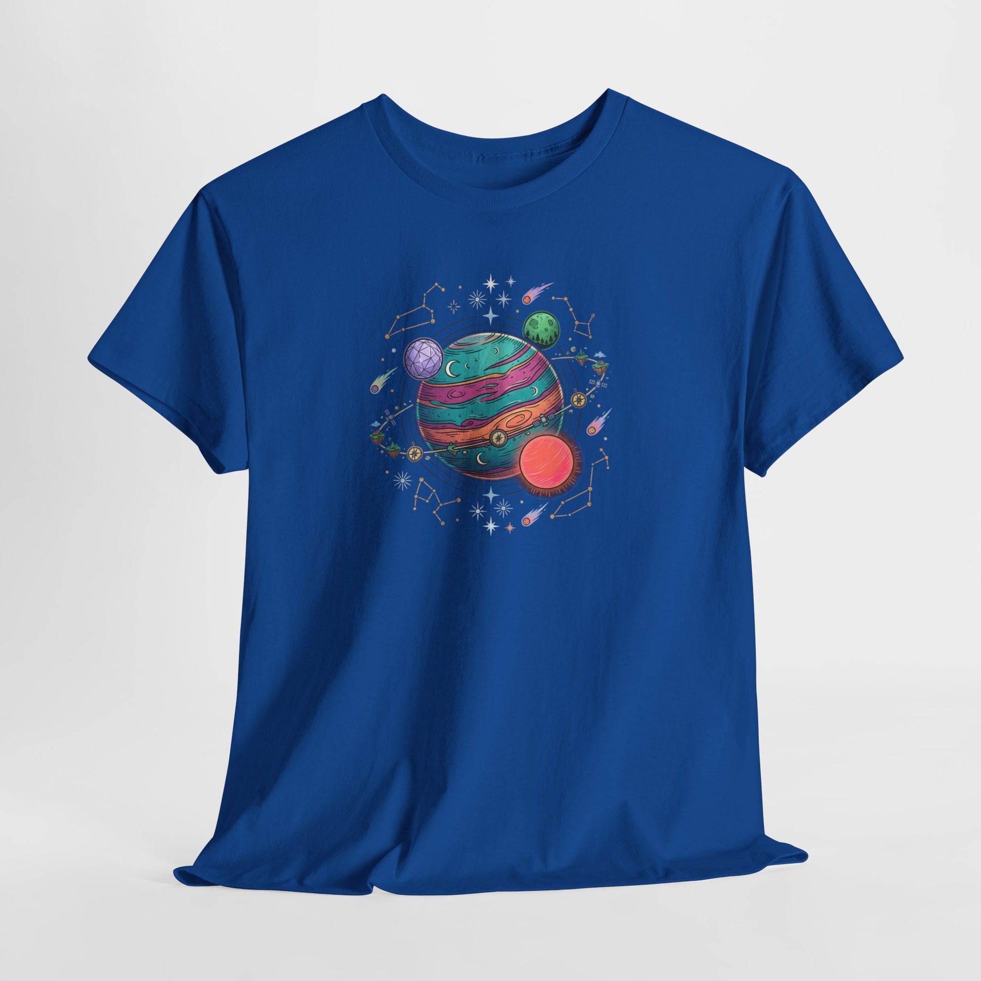 Planetary Watercolor Tee — Colorful Space Graphic T-Shirt