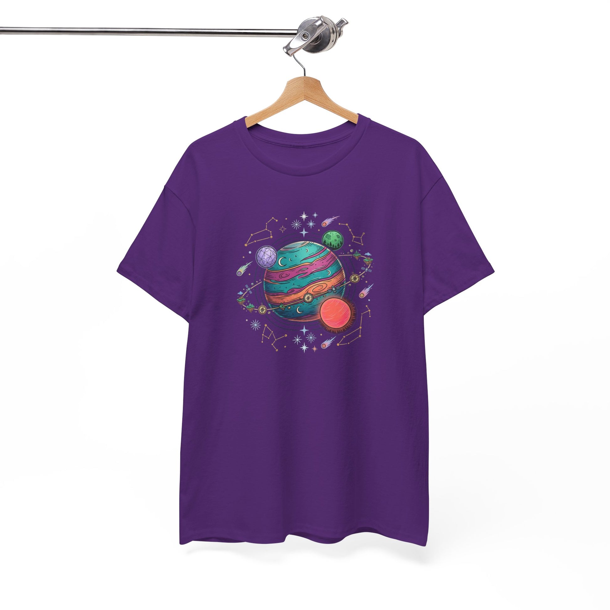 Planetary Watercolor Tee — Colorful Space Graphic T-Shirt
