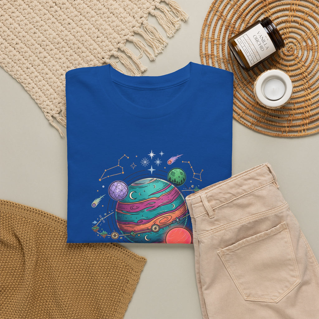 Planetary Watercolor Tee — Colorful Space Graphic T-Shirt