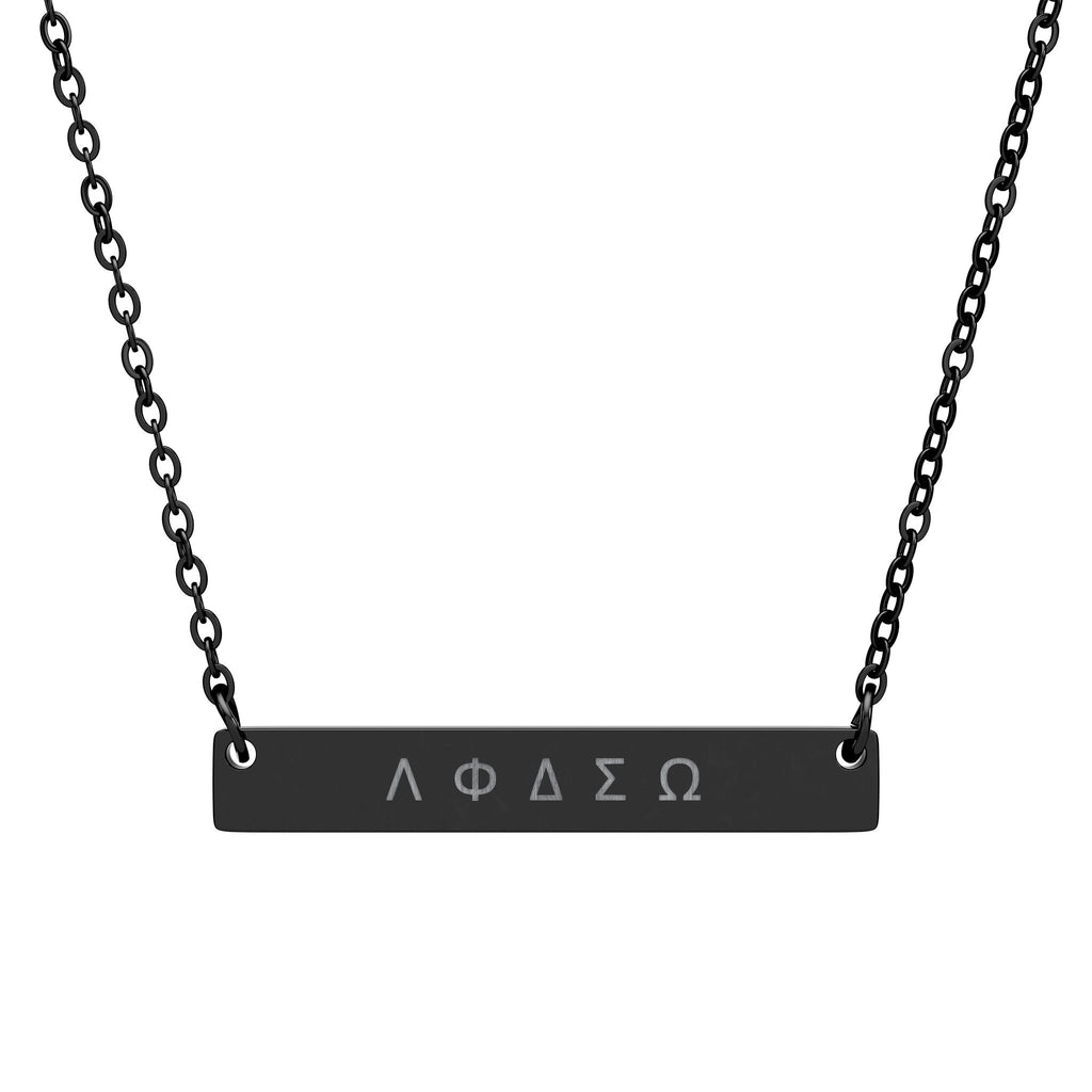 Greek Letters Bar Necklace – Sisterhood &amp; Friendship Gift | Minimalist Sorority Jewellery